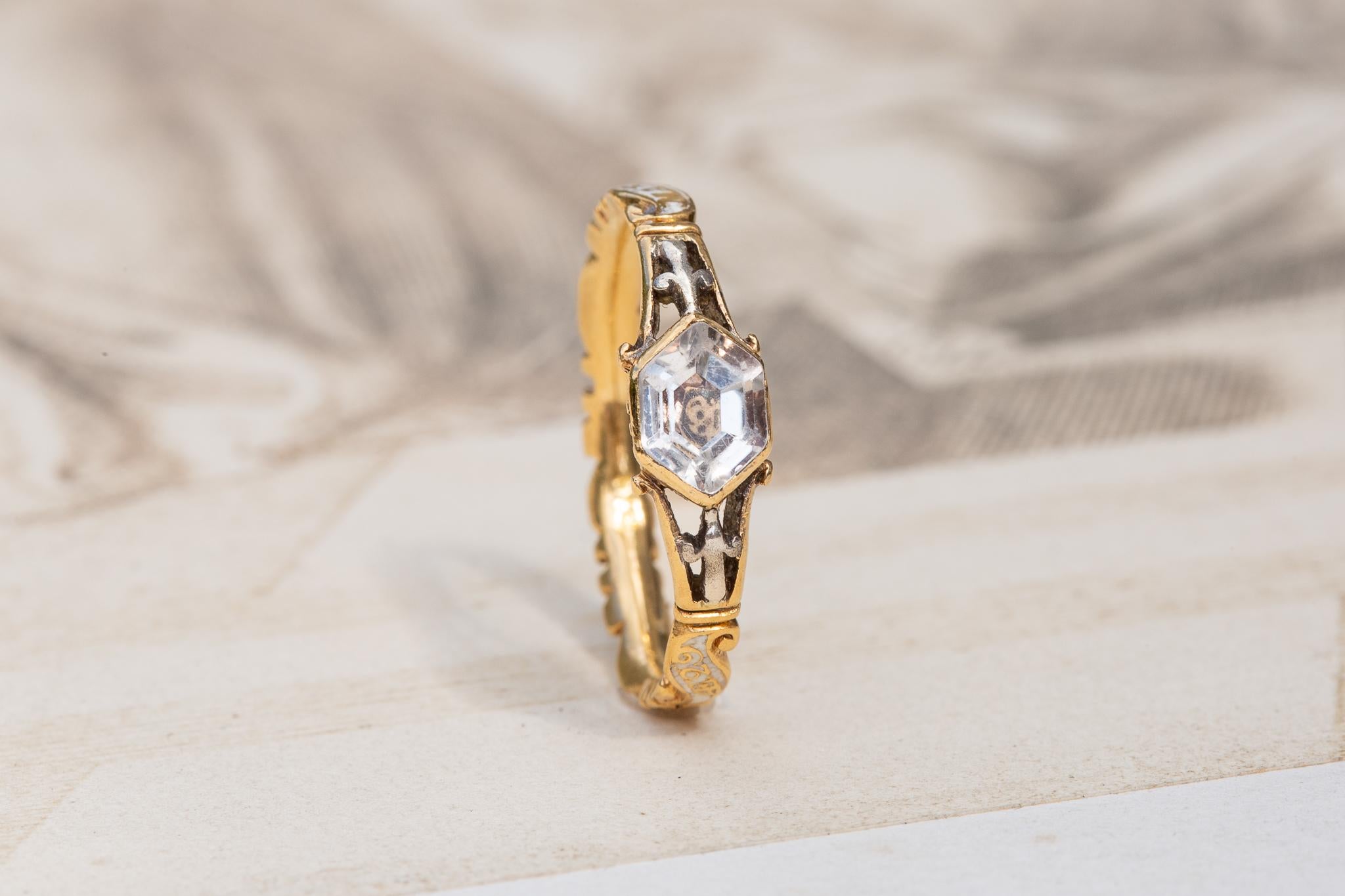 Early Georgian Skull and Crossbones Stuart Crystal Mourning Ring c.1740 6