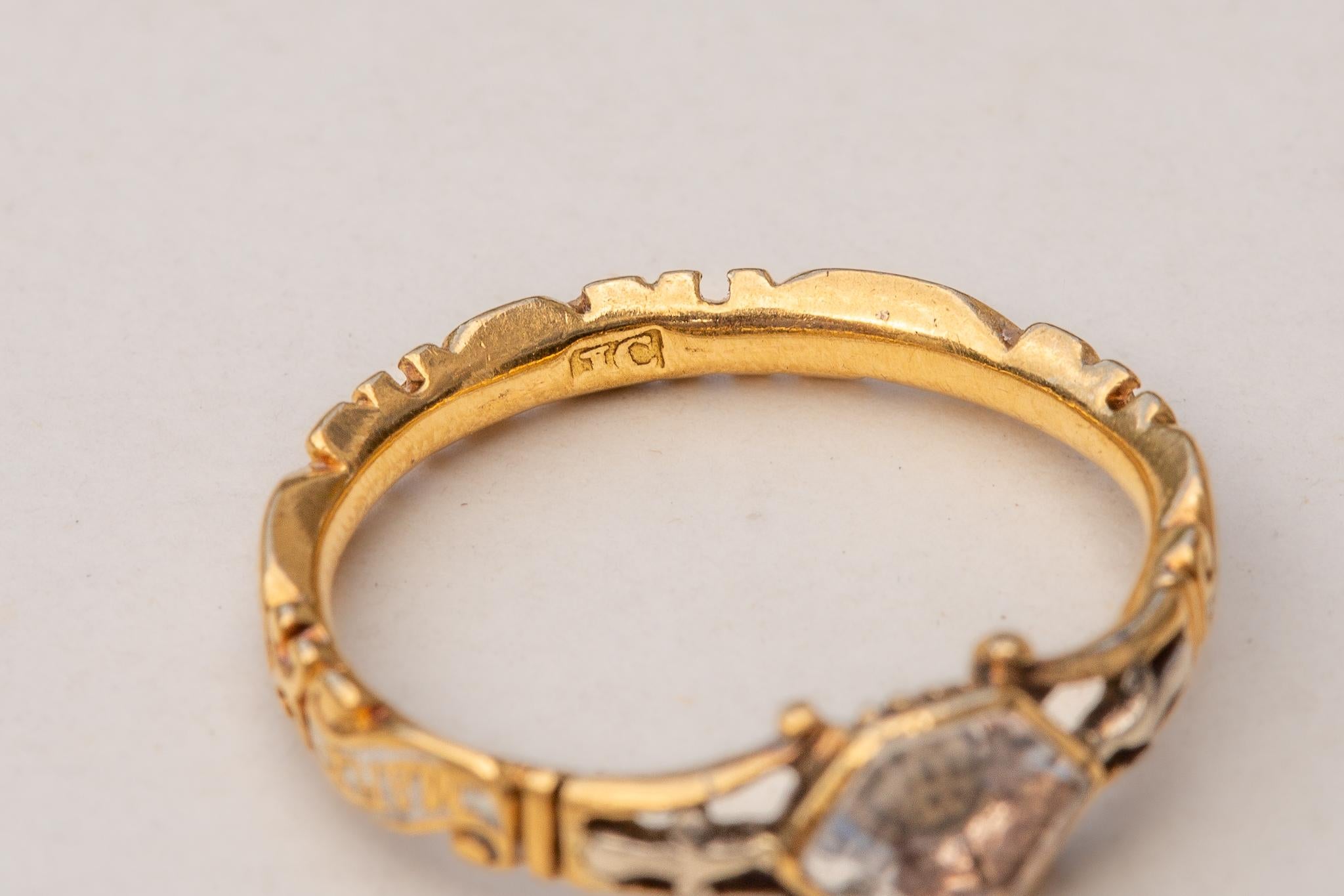 Early Georgian Skull and Crossbones Stuart Crystal Mourning Ring c.1740 7