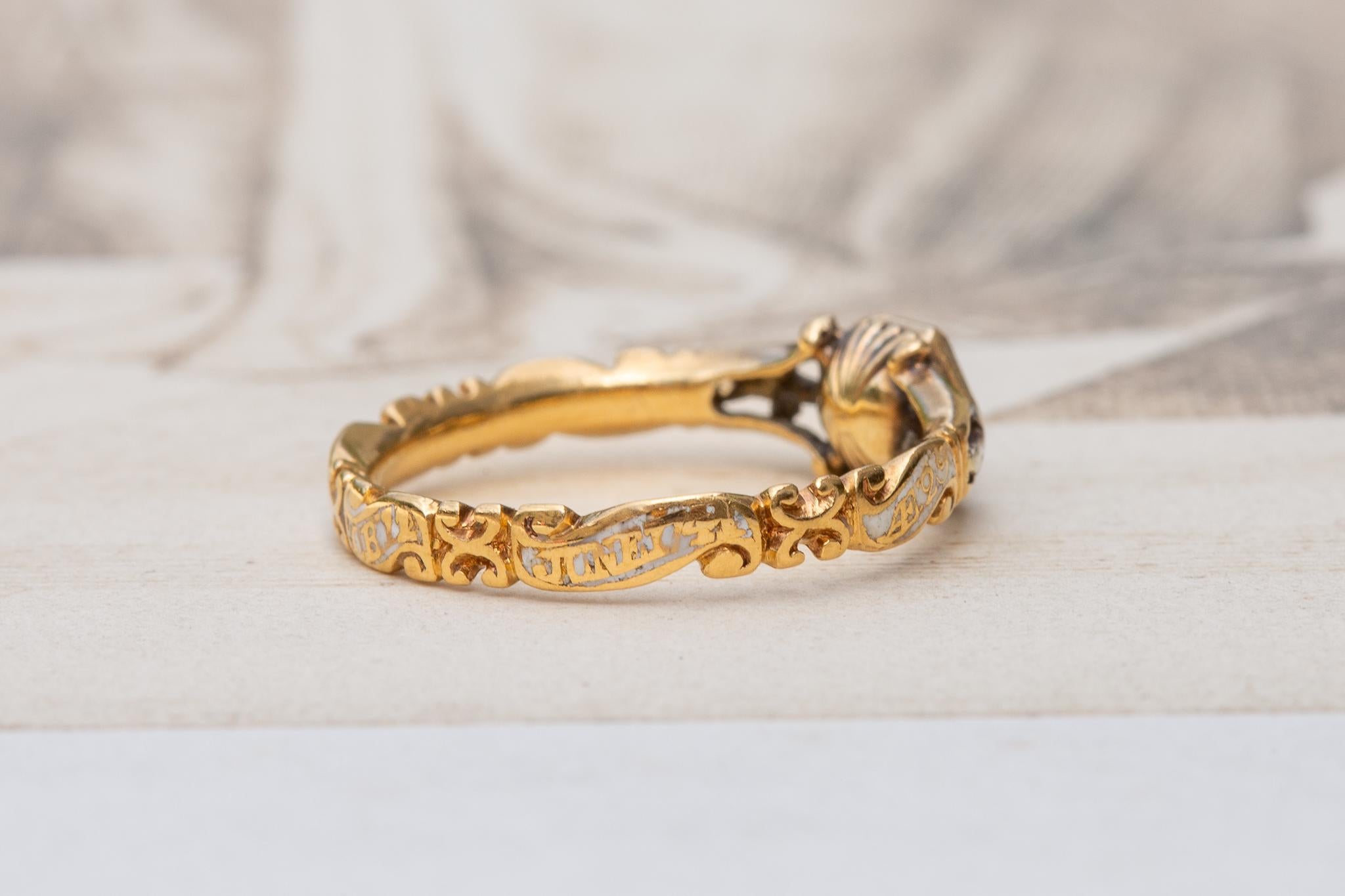 Early Georgian Skull and Crossbones Stuart Crystal Mourning Ring c.1740 3