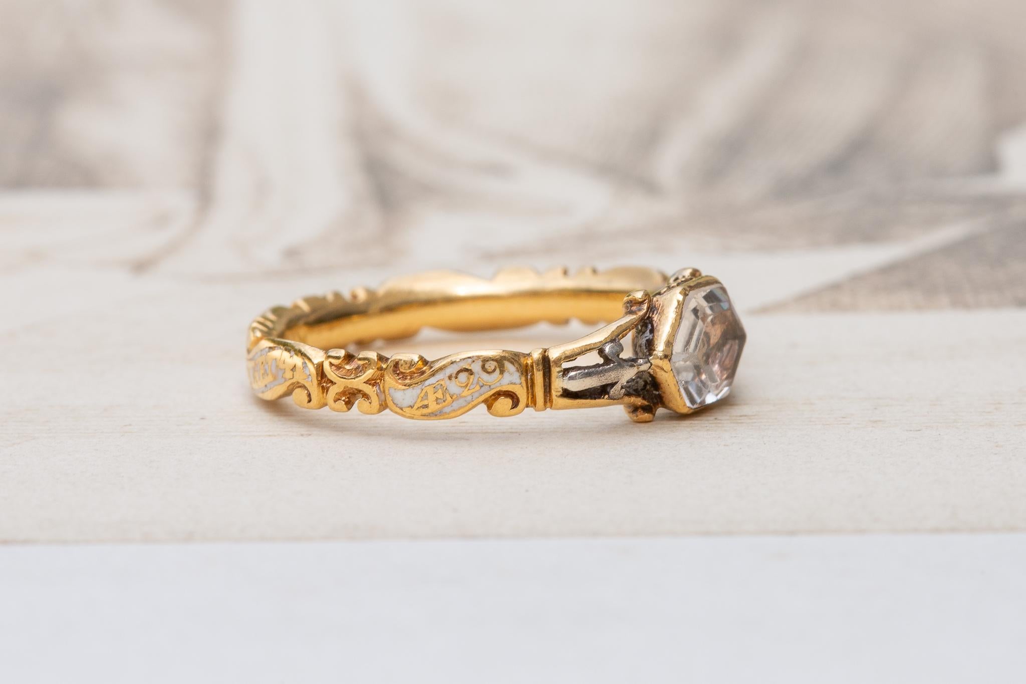 Early Georgian Skull and Crossbones Stuart Crystal Mourning Ring c.1740 4