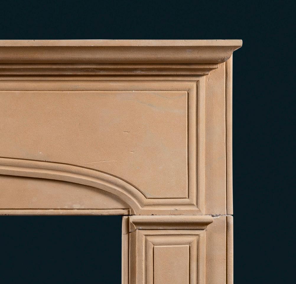 Hand-Carved Early Georgian Stone Fireplace Surround For Sale