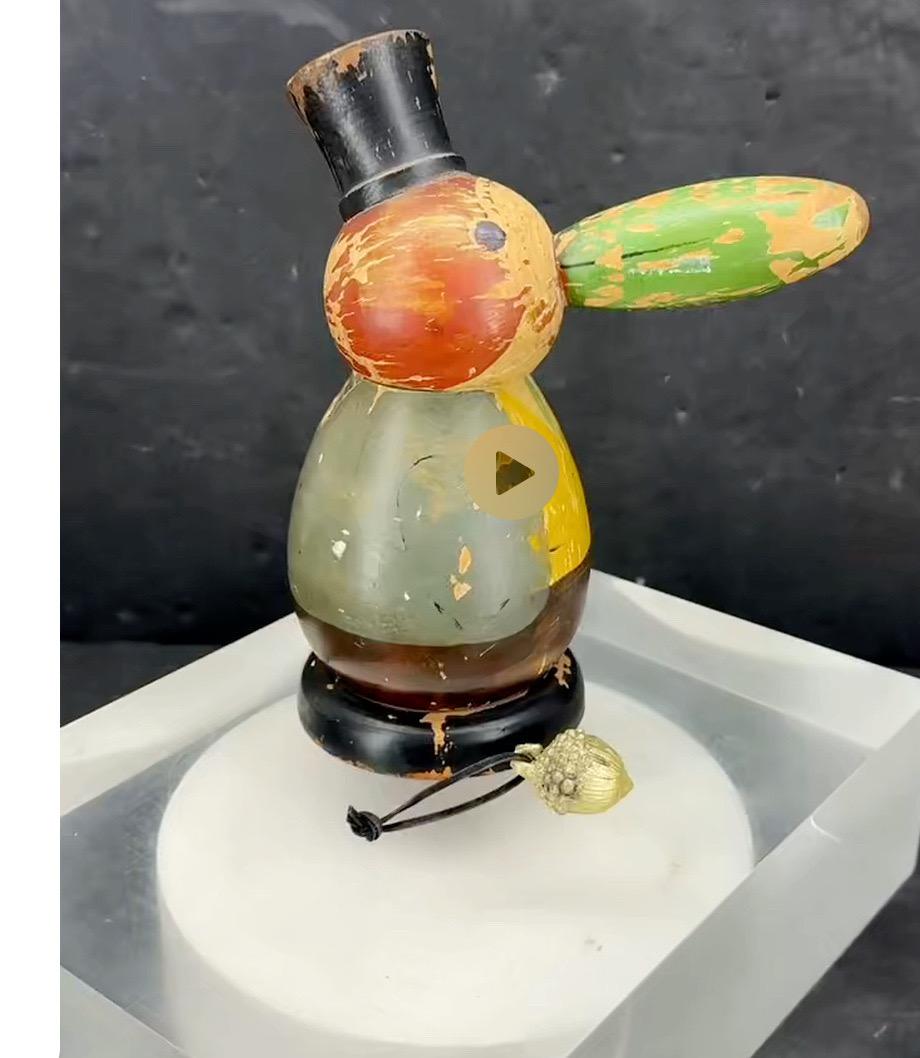 Folk Art Early German Antique Wooden Painted Nutcracker By Ulbricht For Sale