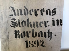 Early German Grainsack with Beautiful Original Calligraphy and Graphics, Pig