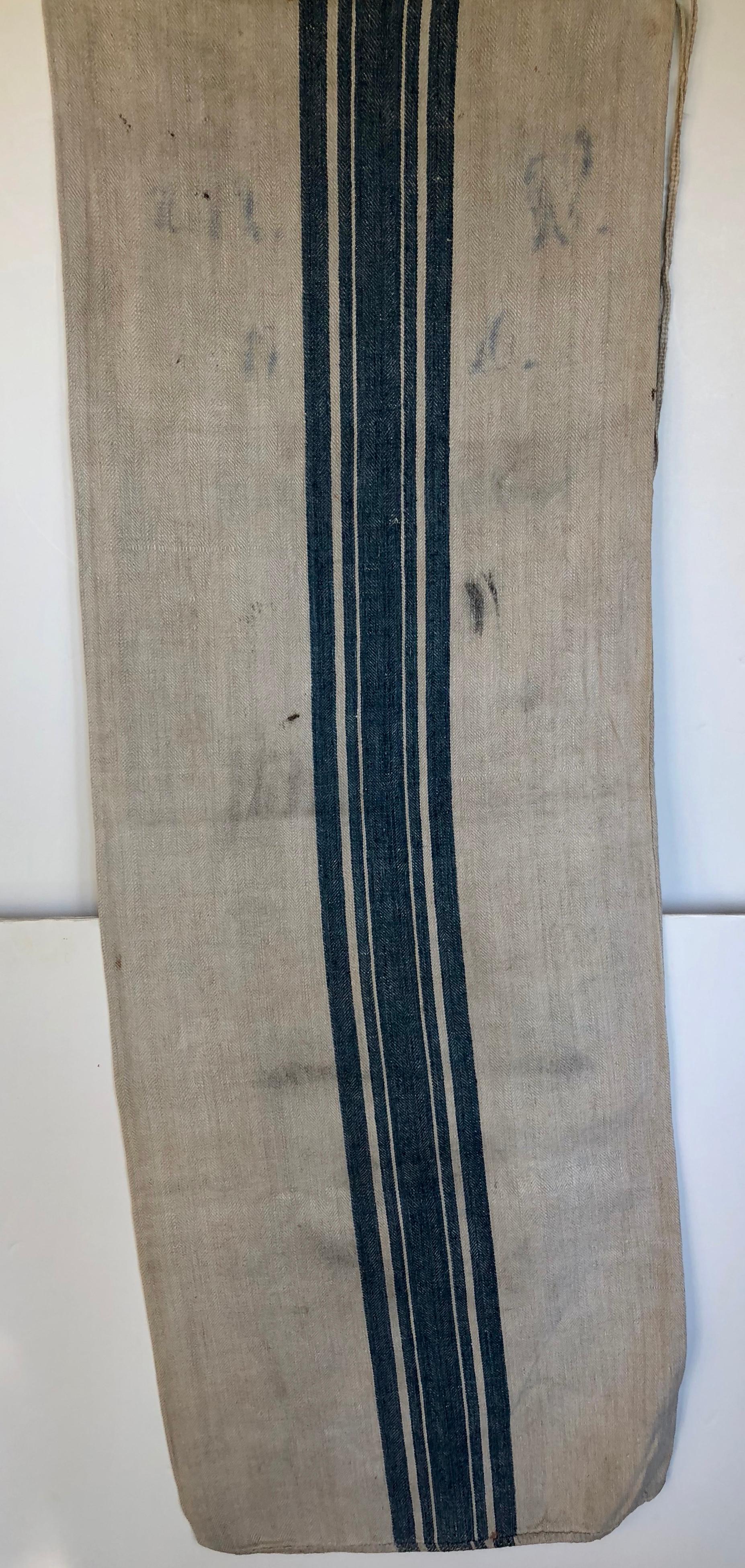 Early German Handwoven Grain Sack with Original Calligraphy and Graphics, Horse For Sale 1