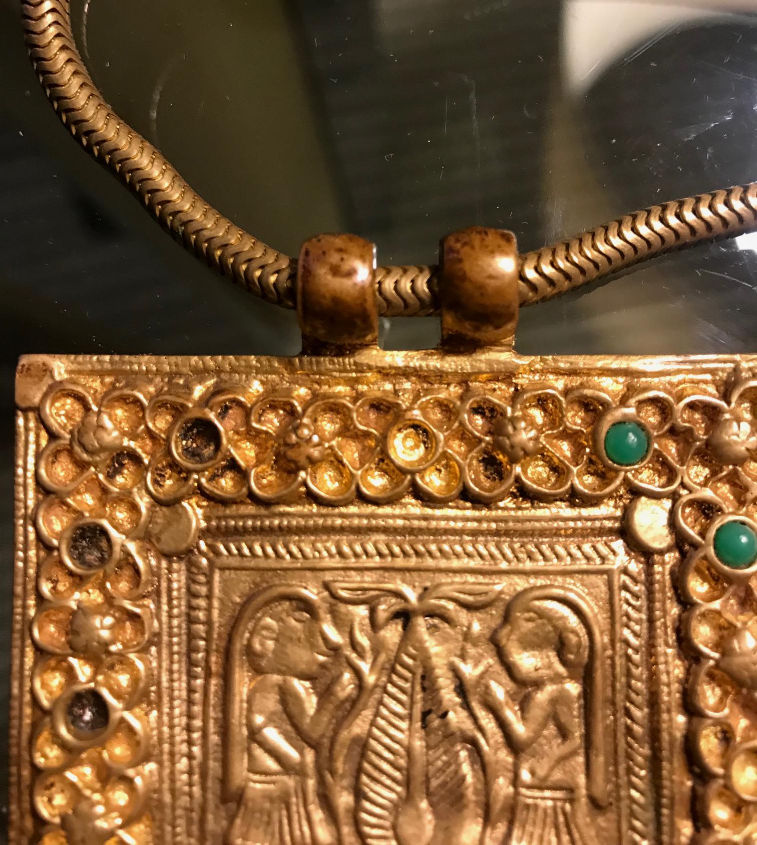 Frühe vergoldete Bronze-Halskette von Line Vautrin (Vergoldet) im Angebot