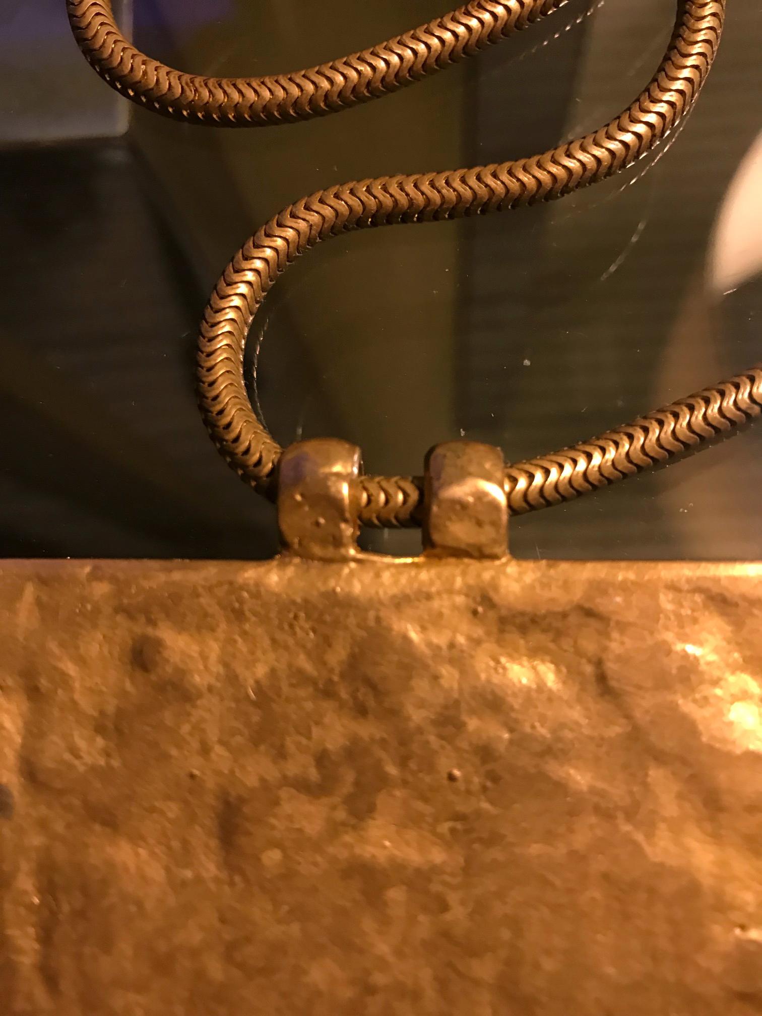 Frühe vergoldete Bronze-Halskette von Line Vautrin im Angebot 1