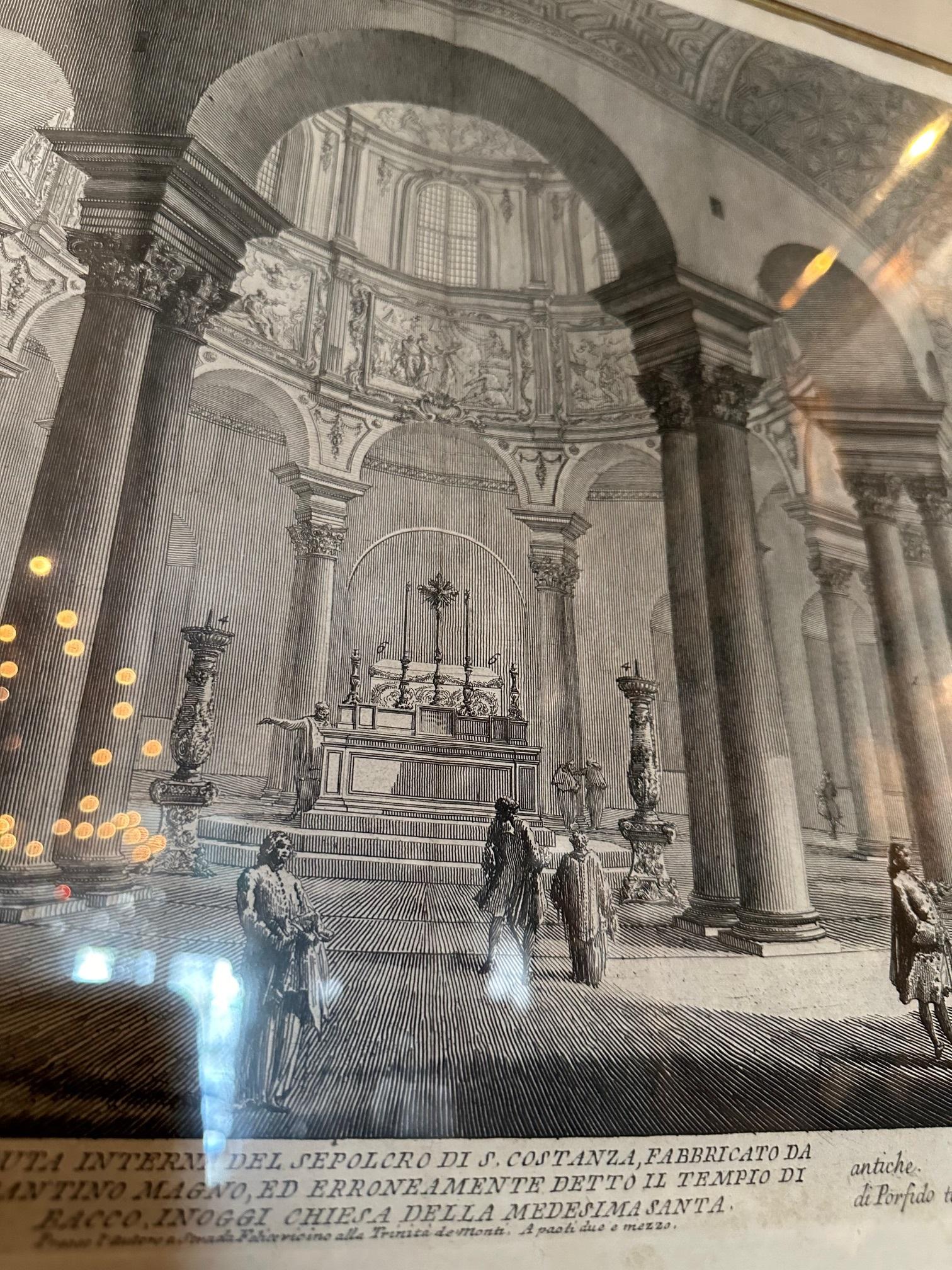 Decoración mural temprana Giovanni Battista Piranesi Castel Sant'Angelo Veduti Di Roma Madera en venta
