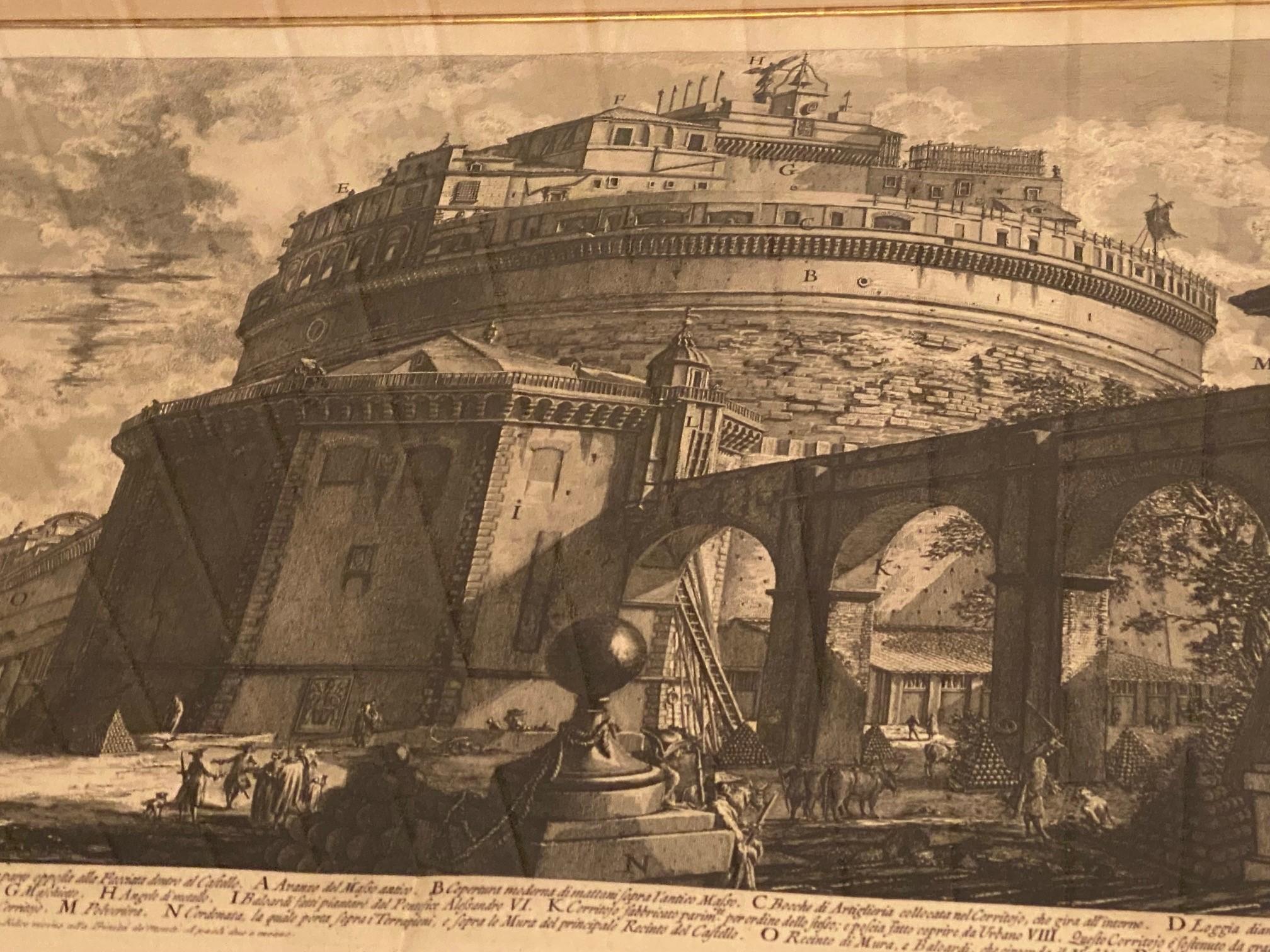 Giovanni Battista Piranesi Castel Sant'Angelo Veduti Di Roma, decorazioni da parete in vendita 7