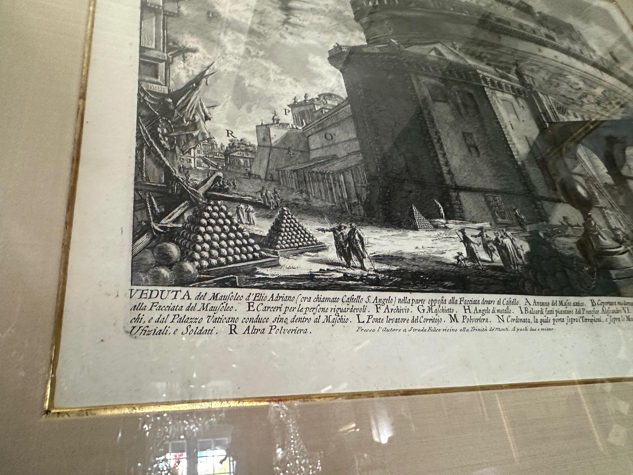 Giovanni Battista Piranesi Castel Sant'Angelo Veduti Di Roma, decorazioni da parete In condizioni buone in vendita a West Hollywood, CA
