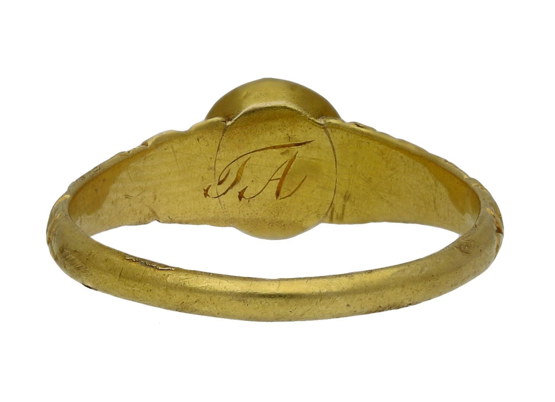 Bague en or sertie de grenats, vers le 18e siècle. Bon état - En vente à London, GB