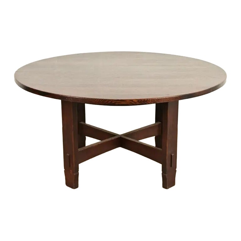 Early Gustav Stickley Antique Mission Oak Arts & Crafts Dining Table, Circa 1901