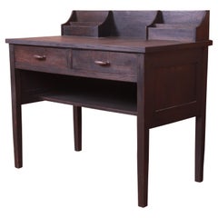 Early Gustav Stickley Ebonized Mission Oak Arts & Crafts Writing Desk