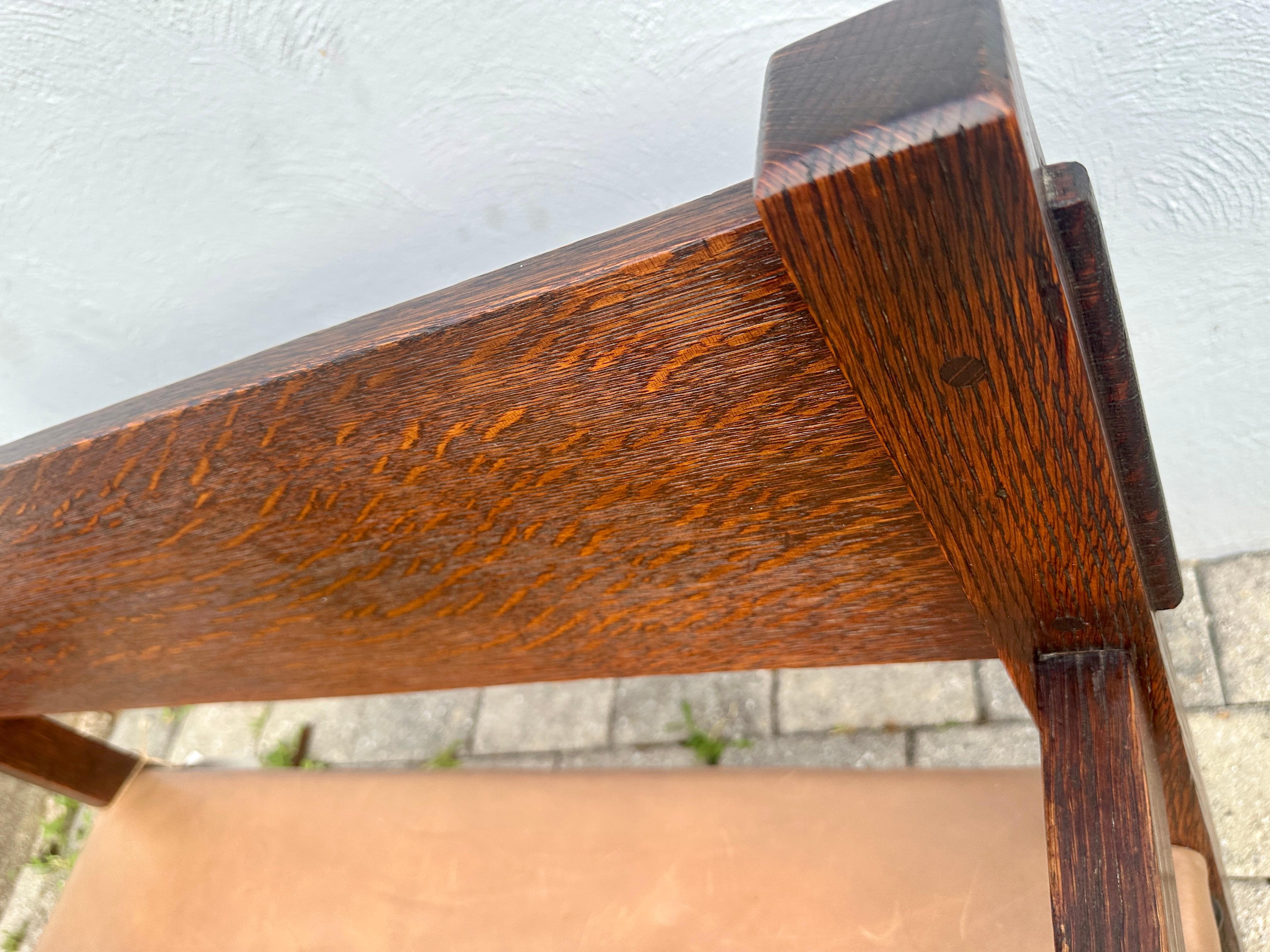Early Gustav Stickley Hall Chair - Extremely Collectible - Made in 1901 - W7198 For Sale 6