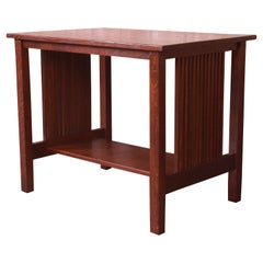Early Gustav Stickley Mission Oak Arts & Crafts Library Table or Writing Desk