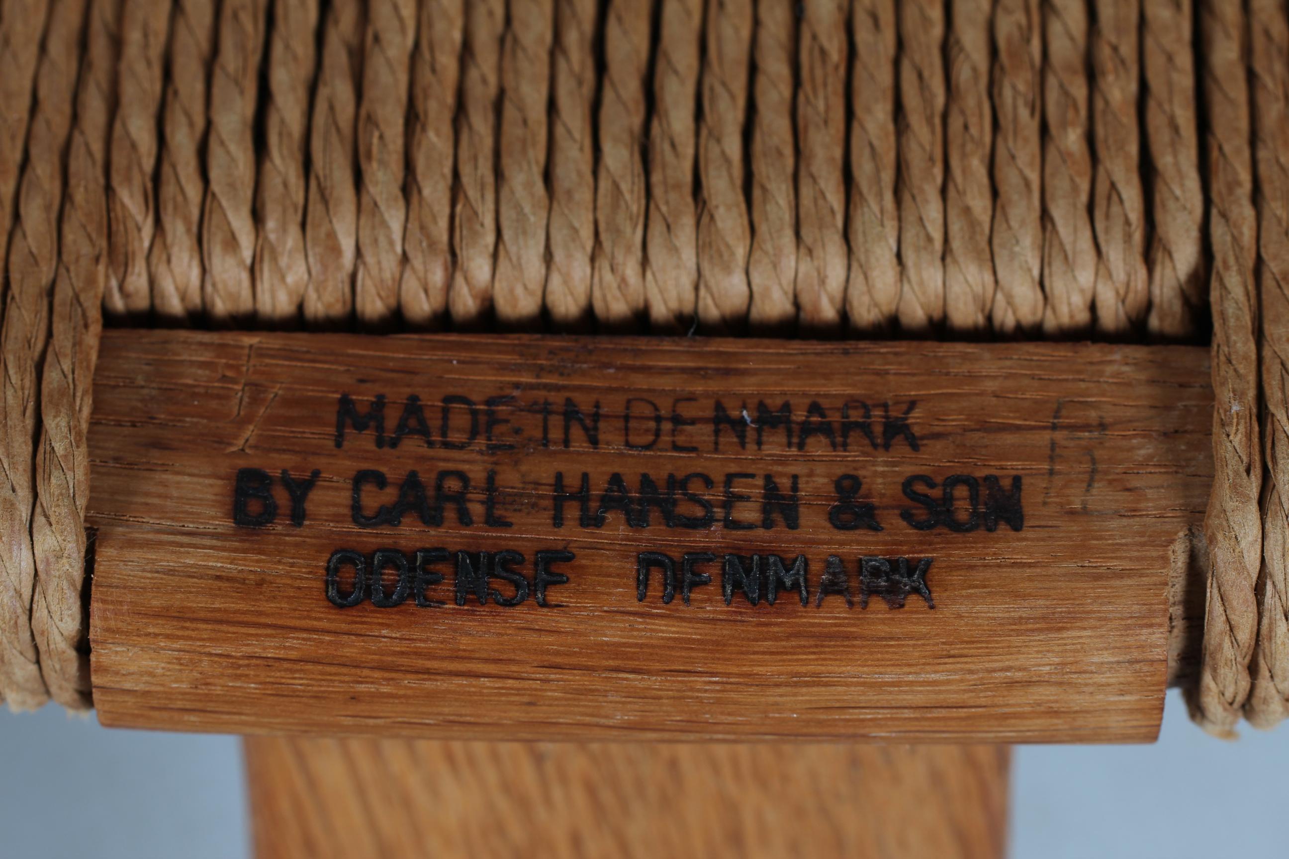 Early H. J. Wegner Pair Wishbone Chairs CH 24 of Oak by Carl Hansen & Son 1958 2
