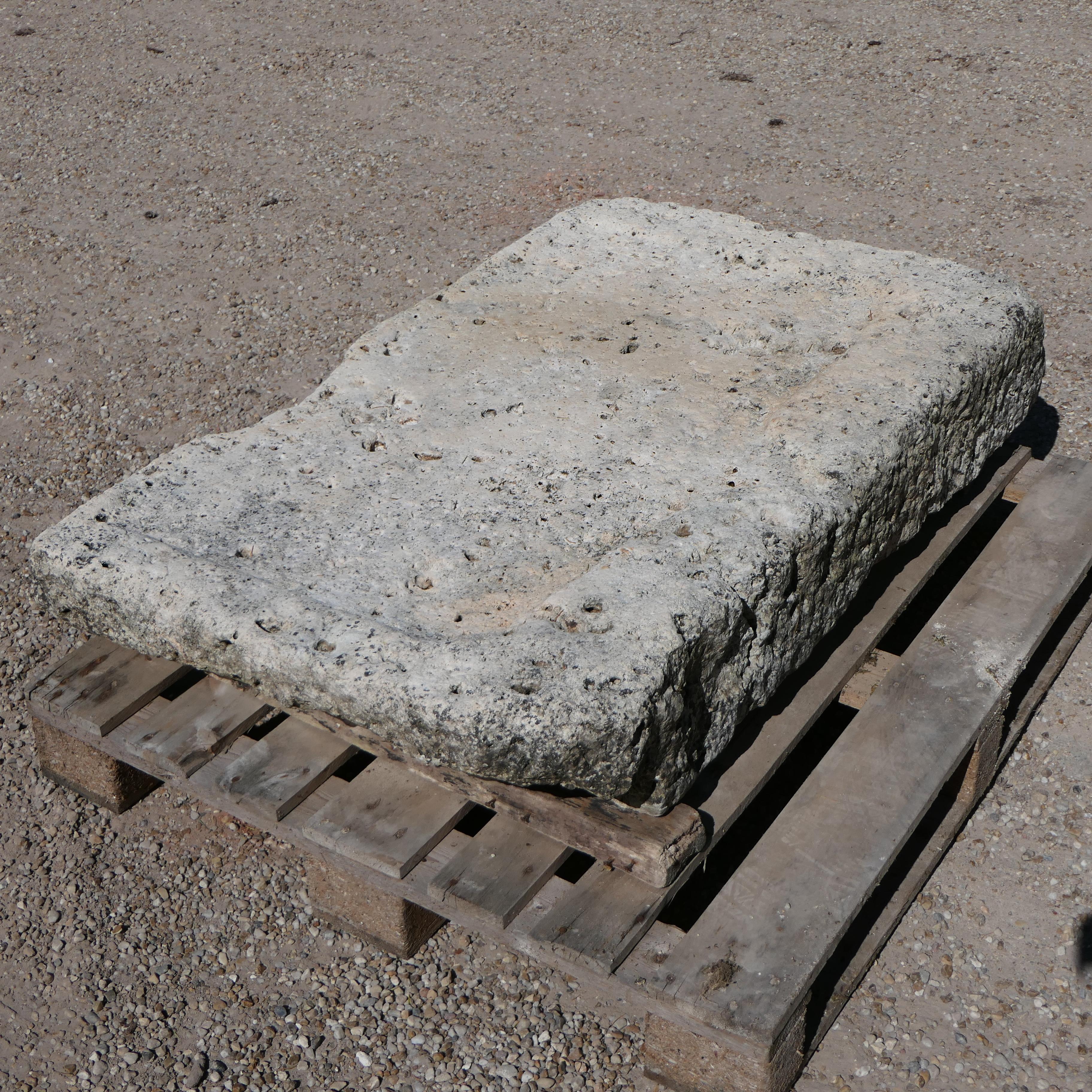 18th Century and Earlier Early Hand-Carved Stone Sink – Exceptional Weathered Surface For Sale
