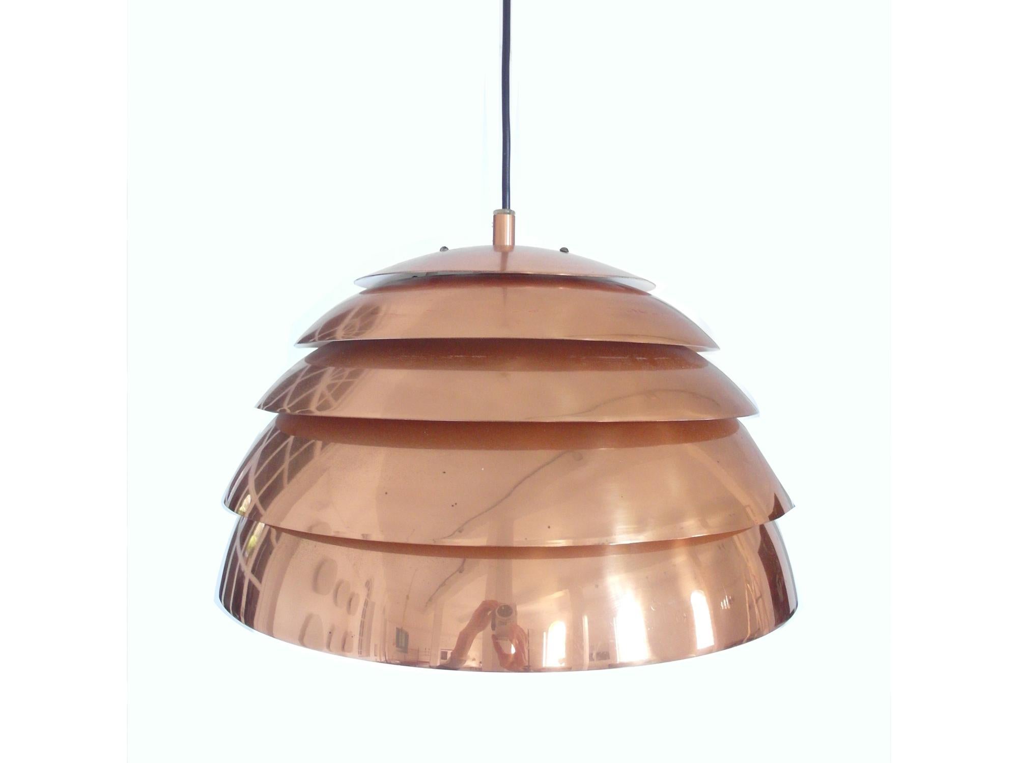 Early Hans-Agne Jakobsson Pendant in Copper for Markaryd, Sweden, circa 1958 For Sale 11