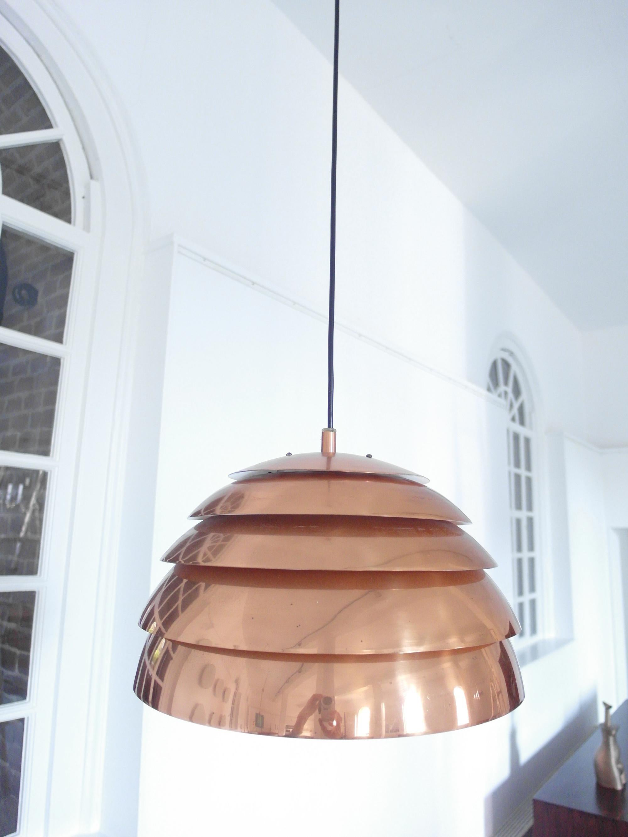 Early Hans-Agne Jakobsson Pendant in Copper for Markaryd, Sweden, circa 1958 For Sale 1