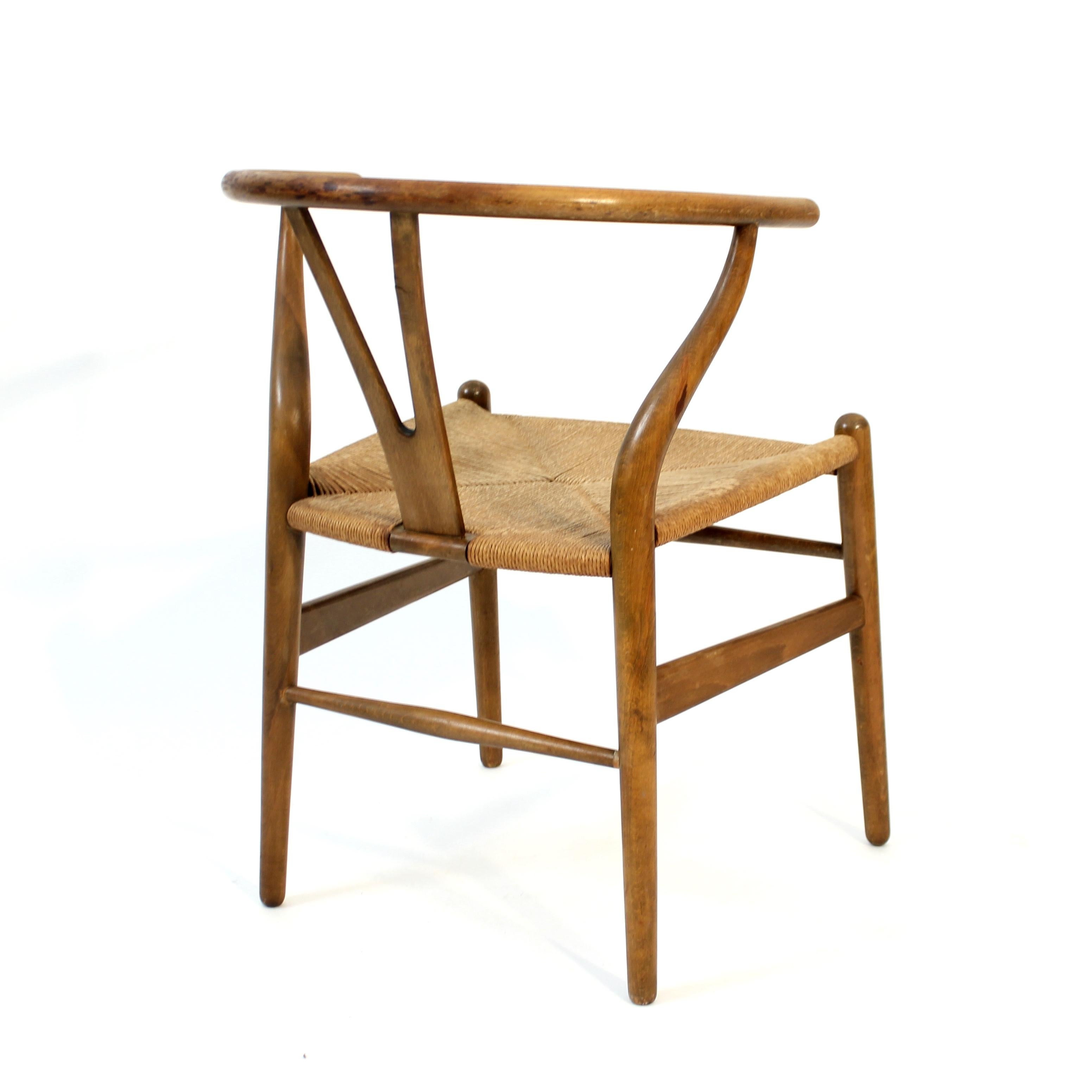 Principios de Hans J. Wegner, modelo CH24, silla Wishbone, Carl Hansen & Søn, años 60 4