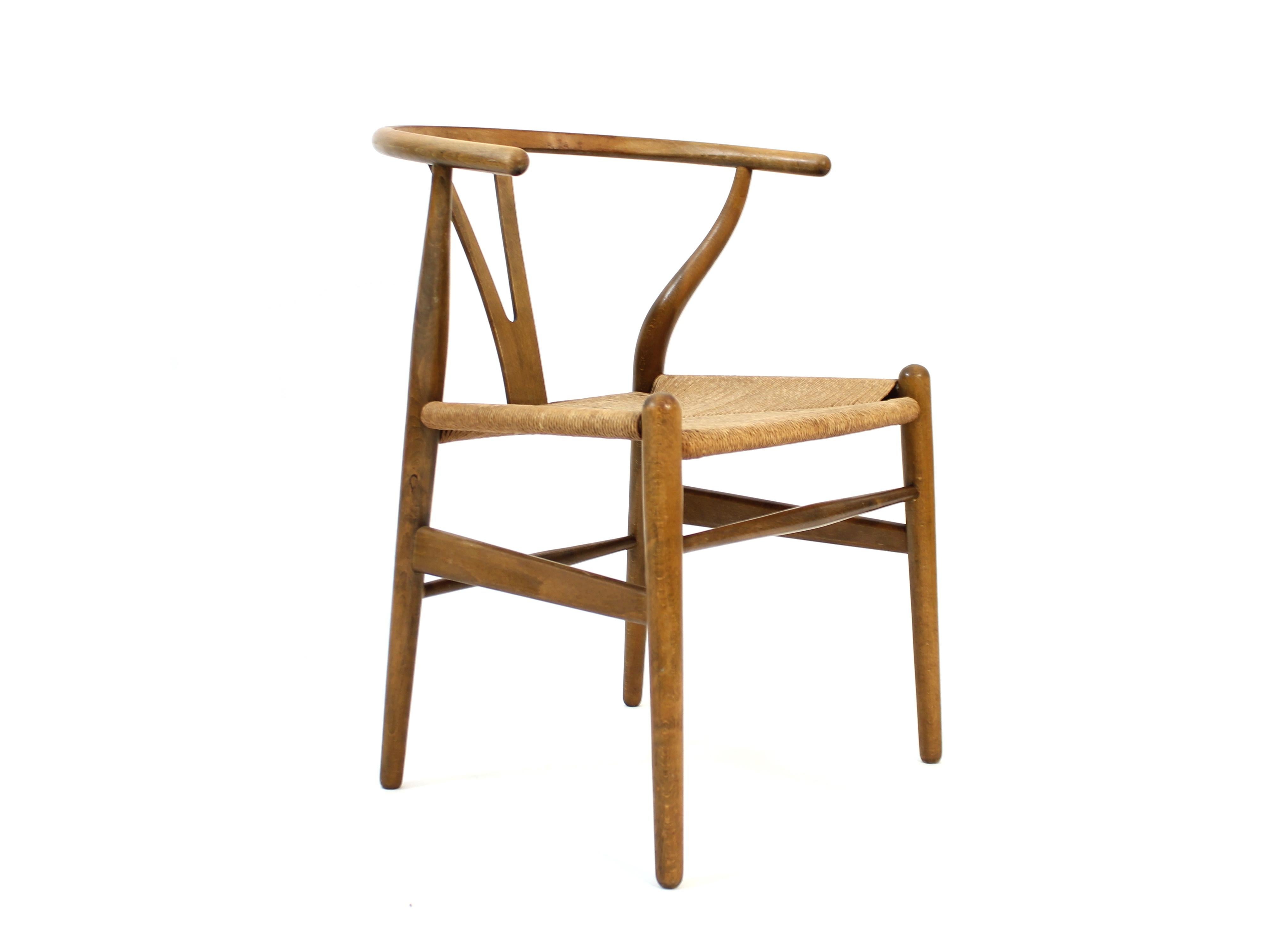 Principios de Hans J. Wegner, modelo CH24, silla Wishbone, Carl Hansen & Søn, años 60 en Bueno Estado en Uppsala, SE
