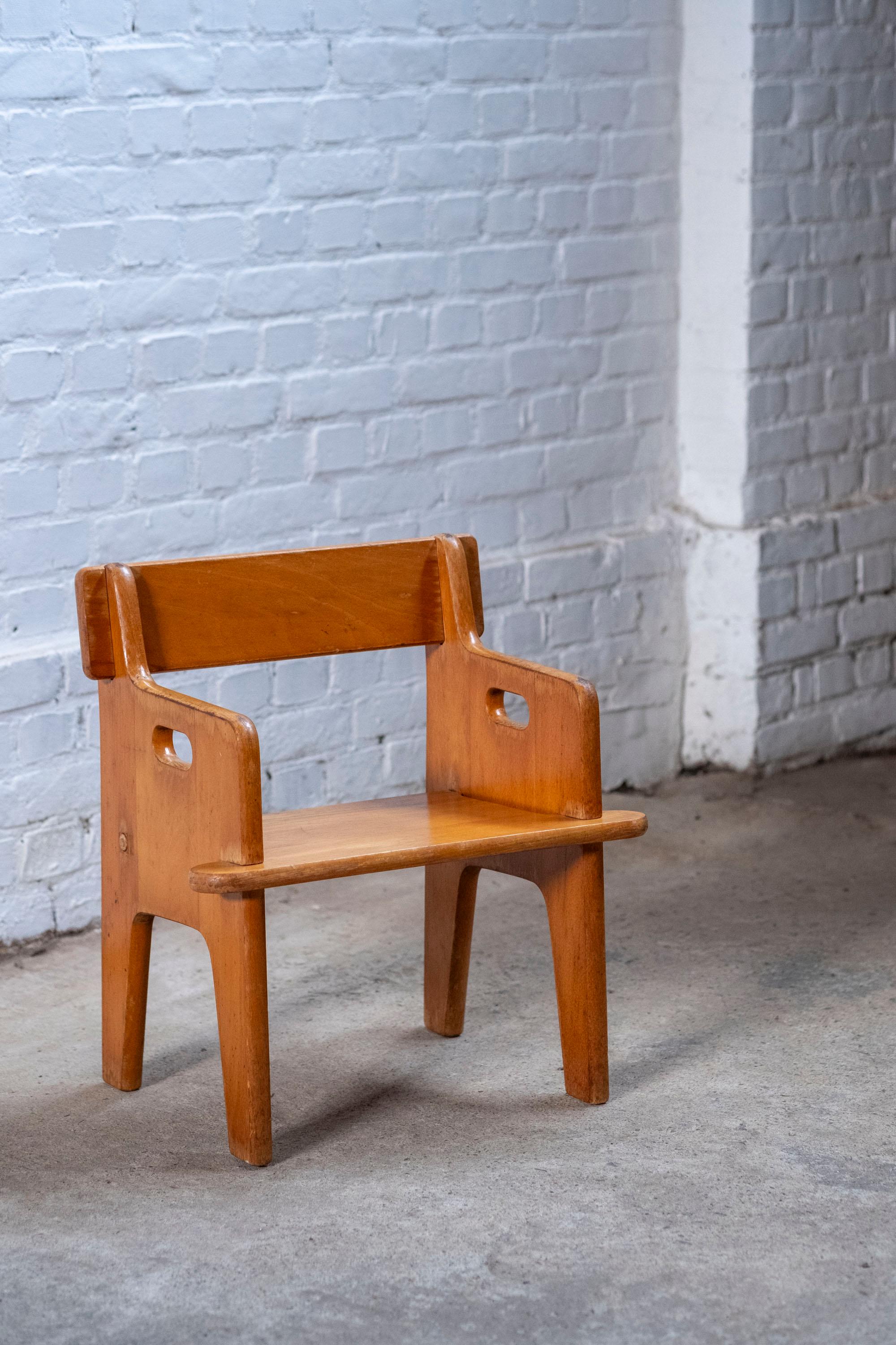 Early Peter's chair by Hans J. Wegner made by cabinetmaker Carl Marius Madsen for FDB Møbler in the late 1940s.

Peter's chair was designed and first made in 1944, during World War II, by Hans Jørgensen Wegner. Hans J. Wegner was the godfather to