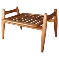 Early Hans J. Wegner Solid Oak GE-240 "Cigar" Stool / Ottoman for Getama Denmark