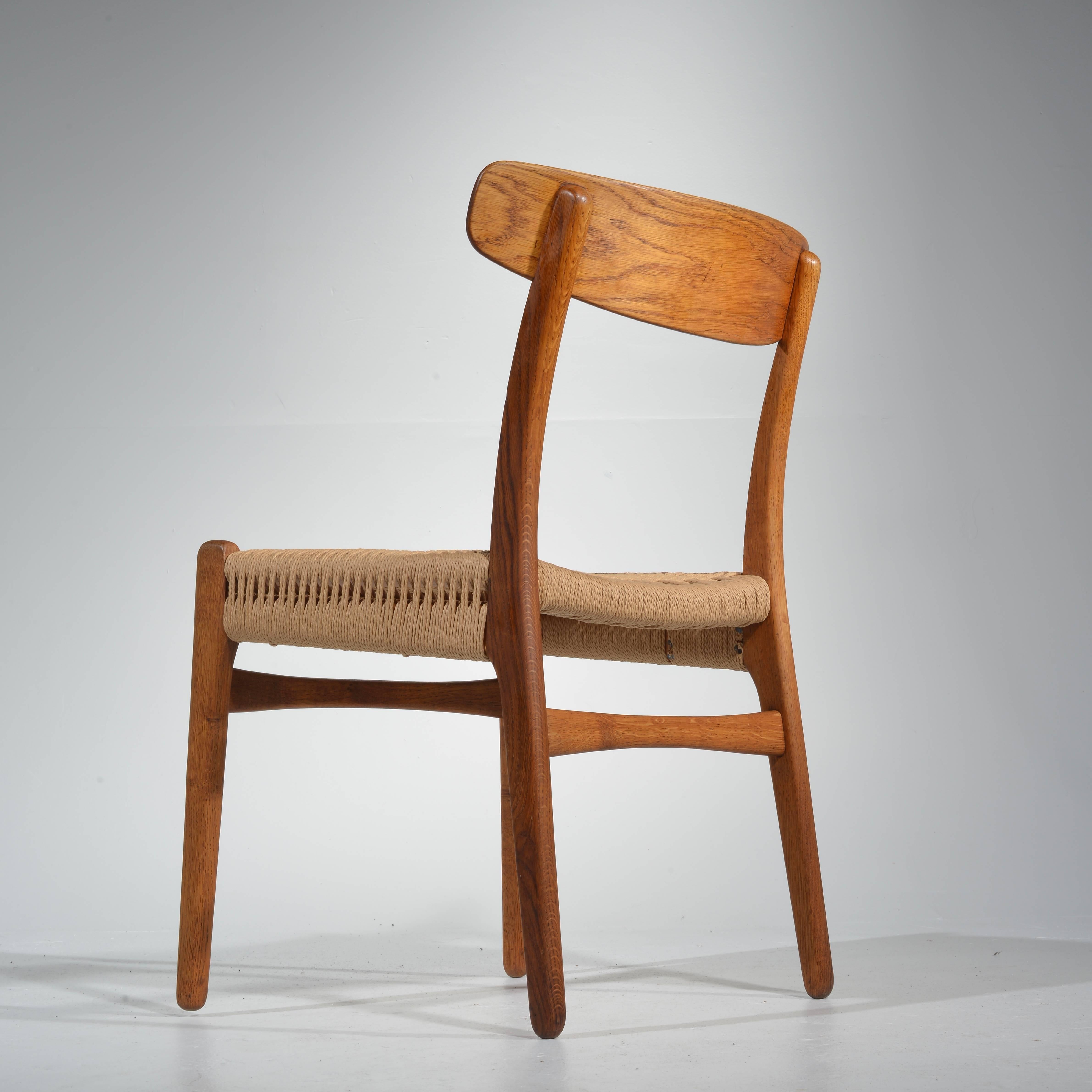 Mid-20th Century Early Hans Wegner Dining Chairs Model CH-23 by Carl Hansen & Son, Denmark For Sale