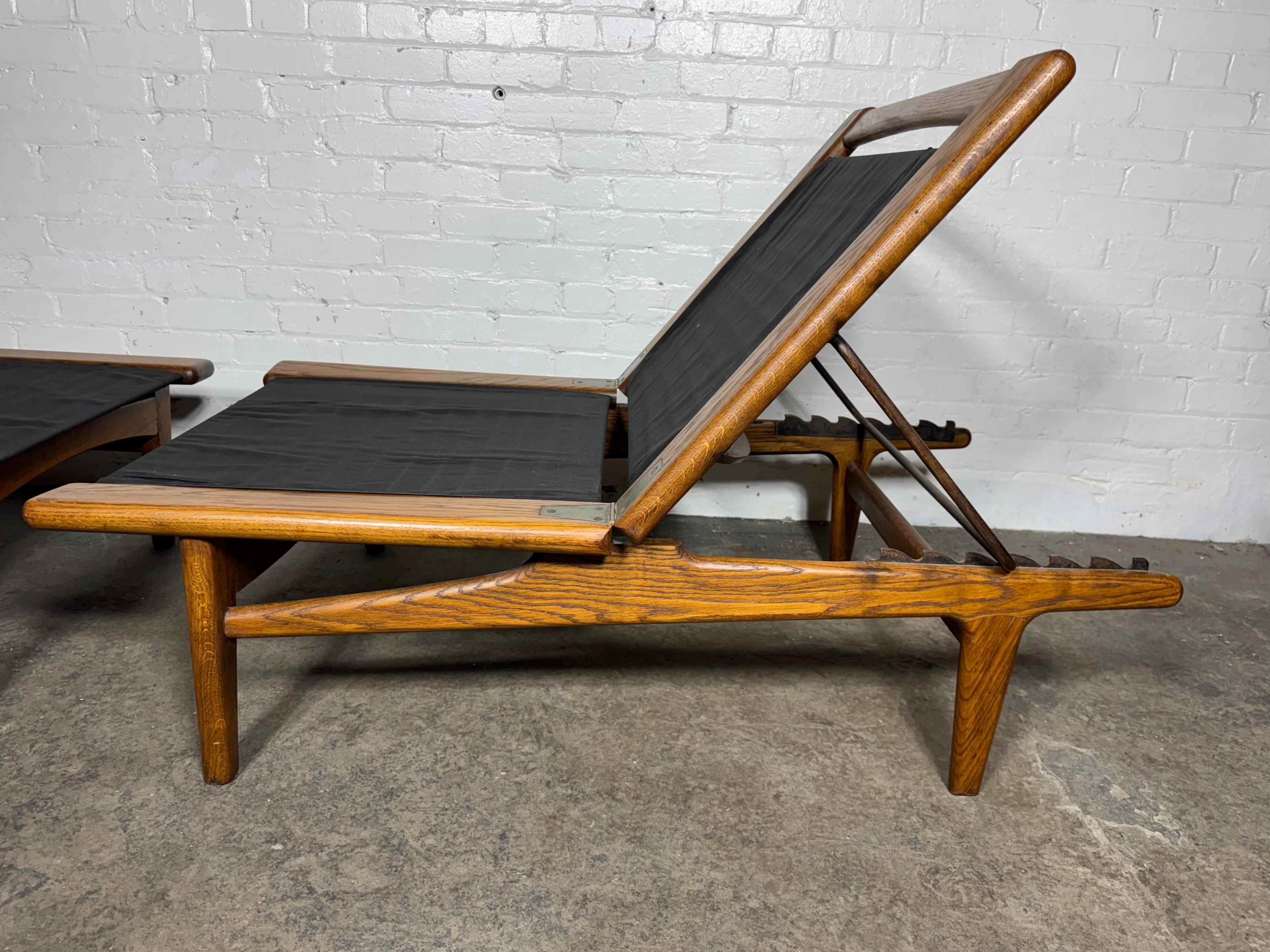 Früher Hans Wegner für GETAMA Chaiselongue und Ottomane. Eiche und Leder /Denmark im Angebot 4