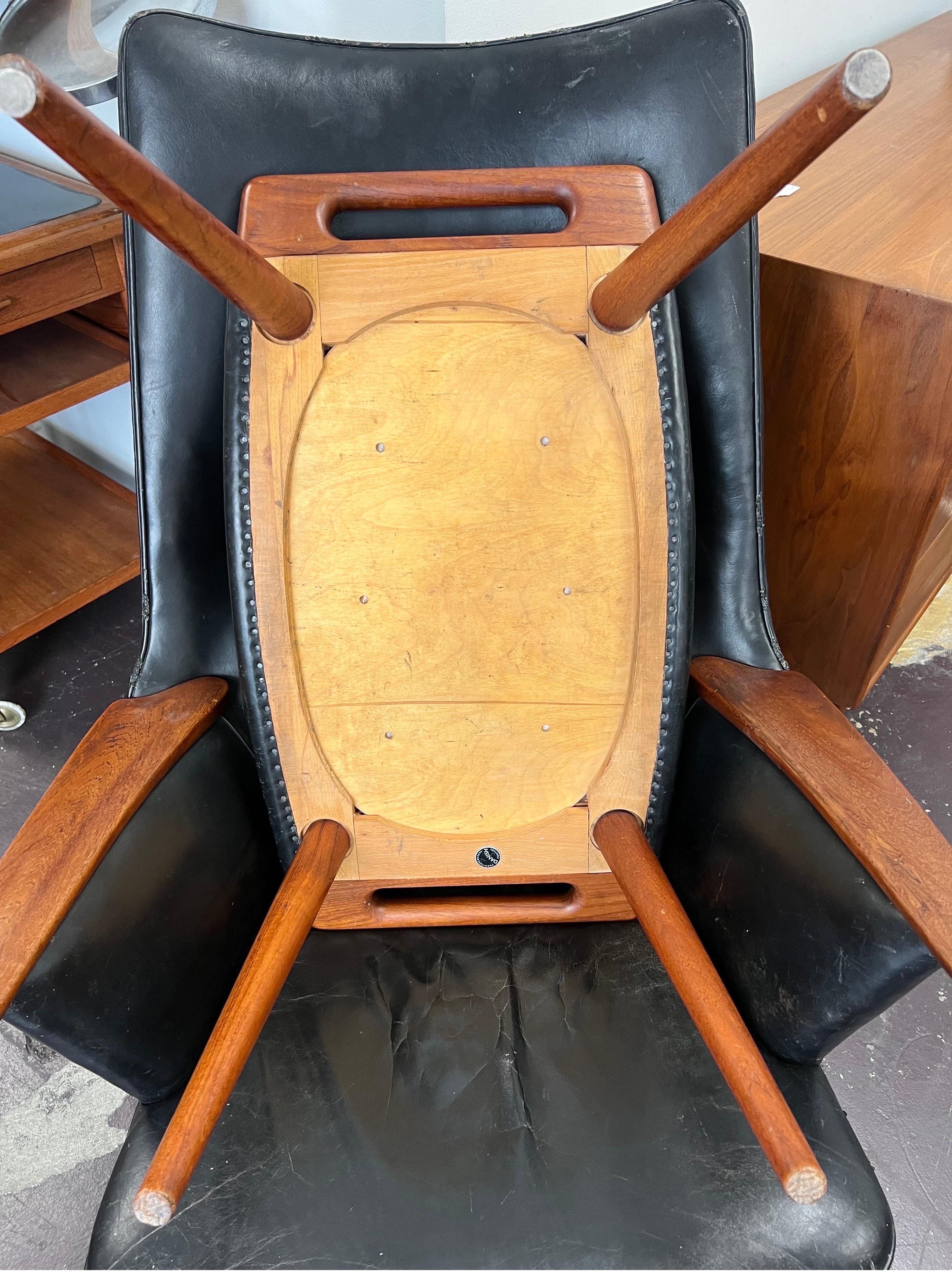 Early Hans Wegner Mama Bear Lounge Chair and Ottoman Stool Teak AP 27 Danish 2