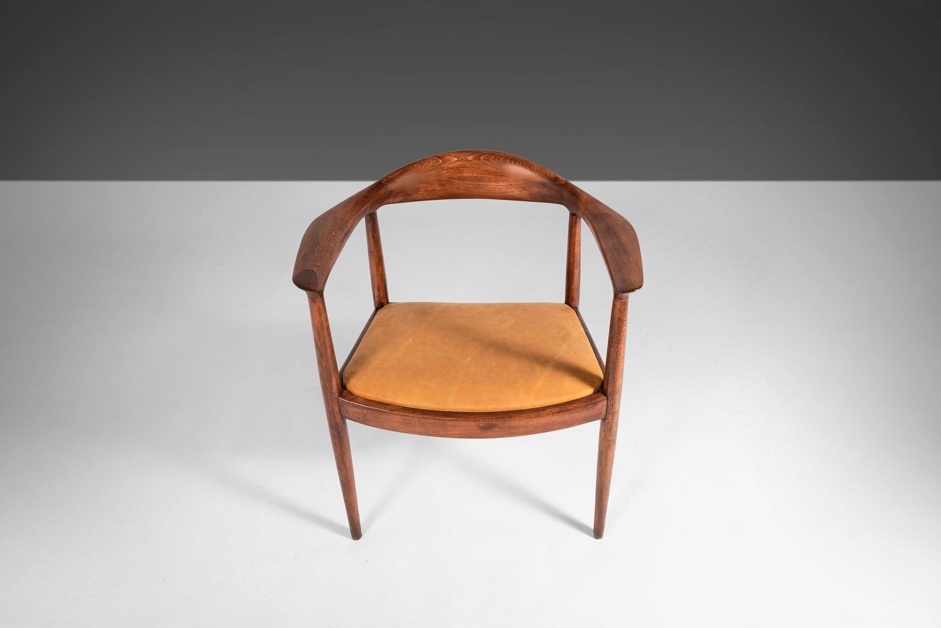 Scandinavian Modern Early Hans Wegner Model JH501 Round Chair / Presidential Chair in Oak 