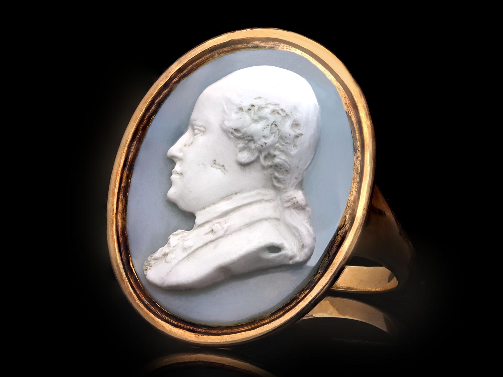 Early hardstone cameo ring of King George III For Sale 2