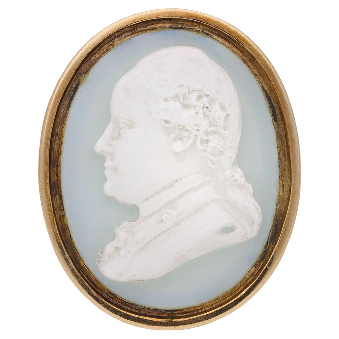 Early hardstone cameo ring of King George III For Sale