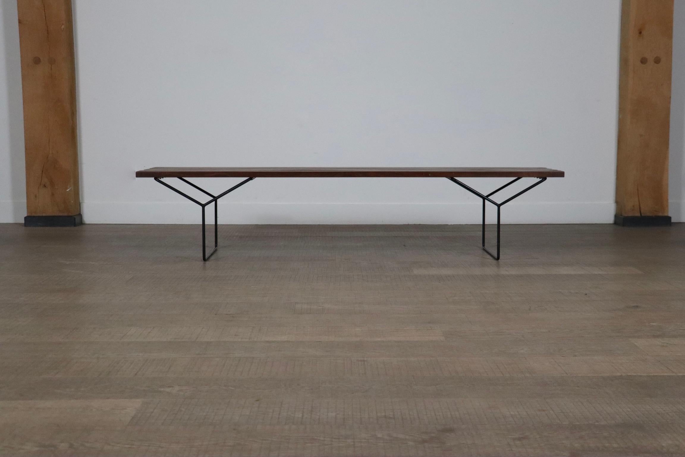 Metal Early Harry Bertoia Model 400 Bench For Knoll International 1950s