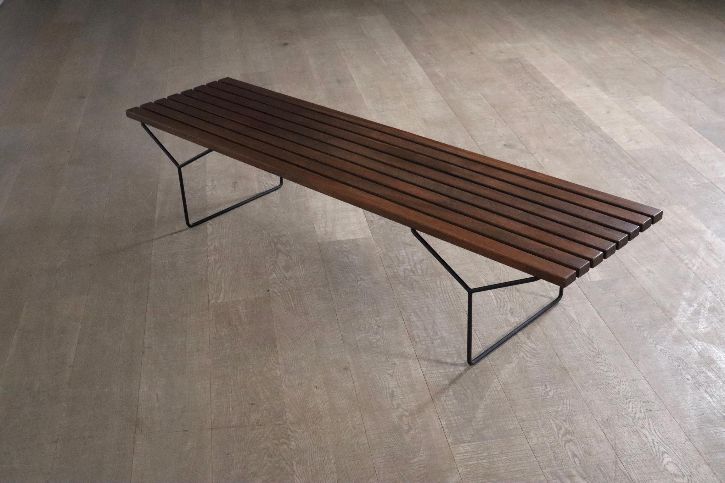 Early Harry Bertoia Model 400 Bench For Knoll International 1950s 3