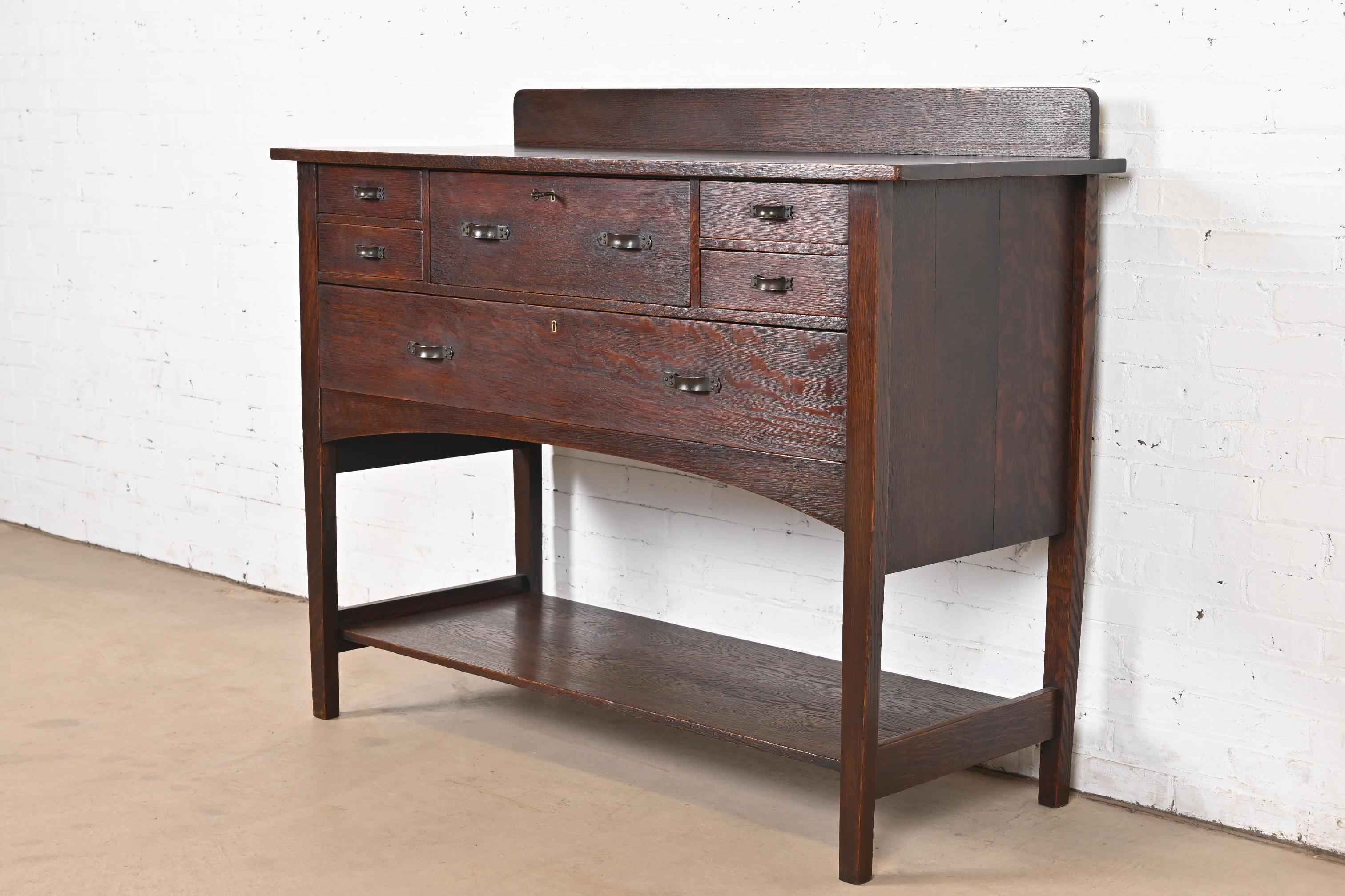 Americano La prima credenza di Harvey Ellis per Gustav Stickley Mission Arts & Crafts in quercia in vendita