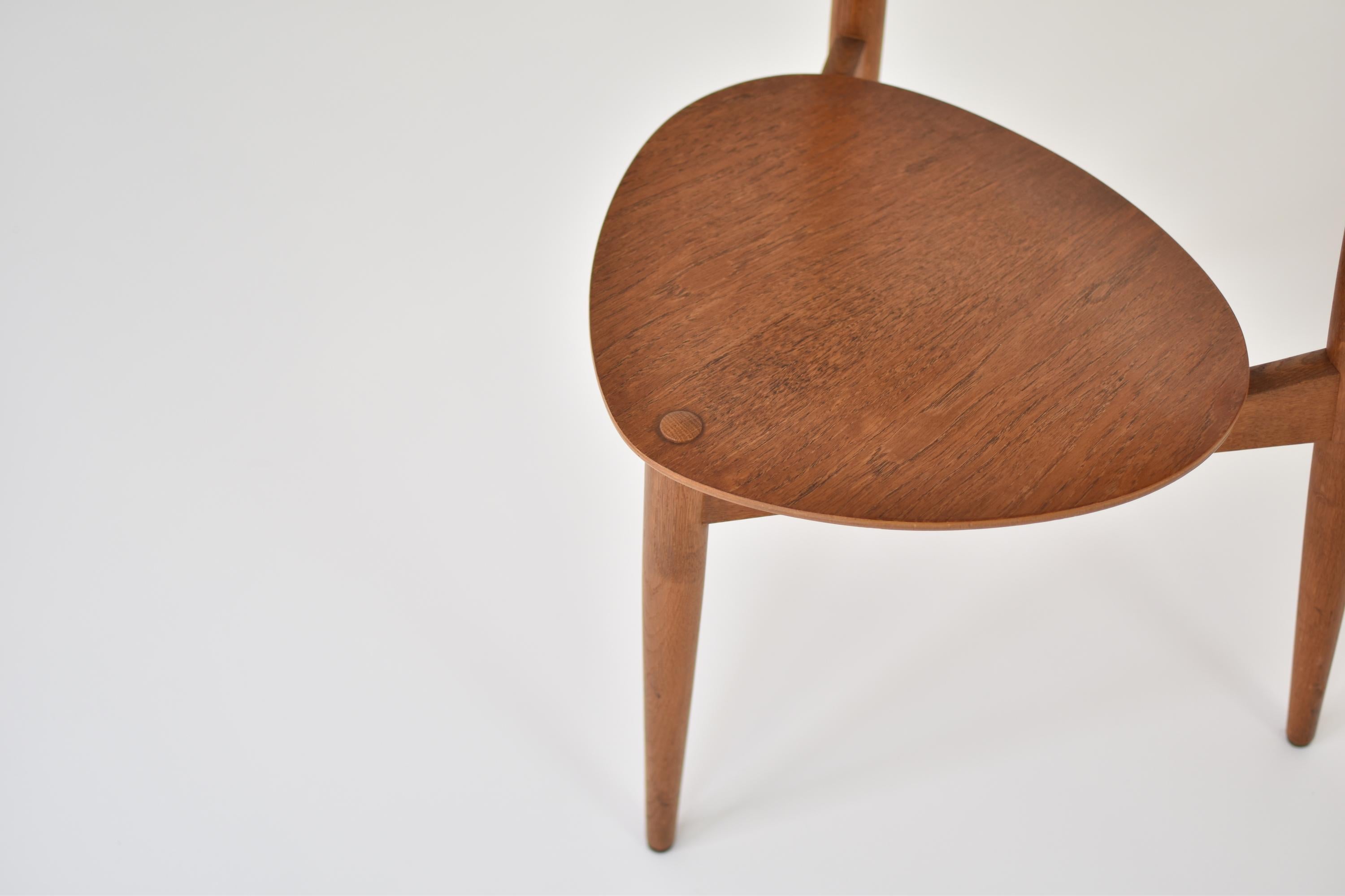 Danish Early ‘Heart’ Side Chair by Hans J. Wegner for Fritz Hansen, Denmark, 1952