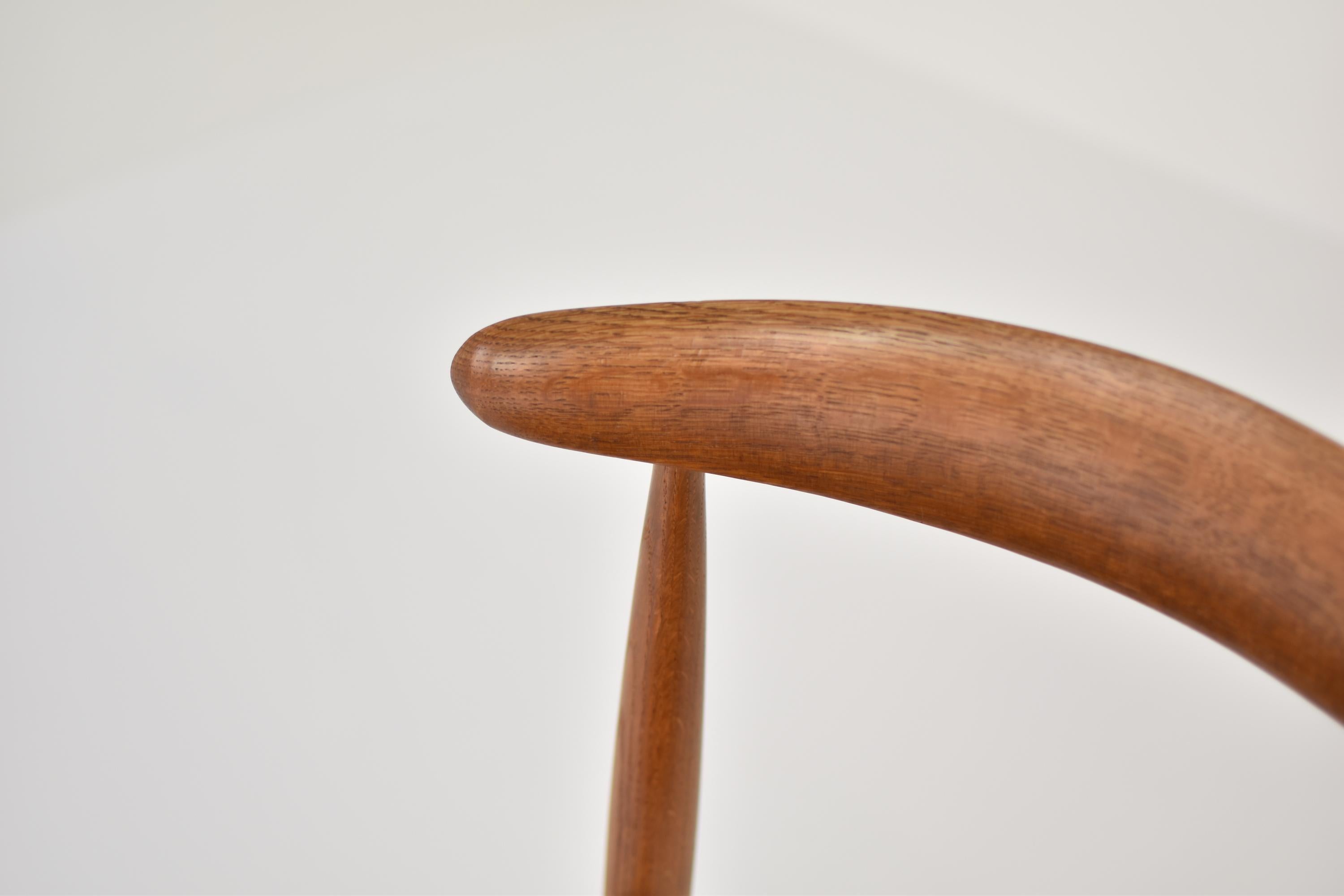 Early ‘Heart’ Side Chair by Hans J. Wegner for Fritz Hansen, Denmark, 1952 In Good Condition In Antwerp, BE