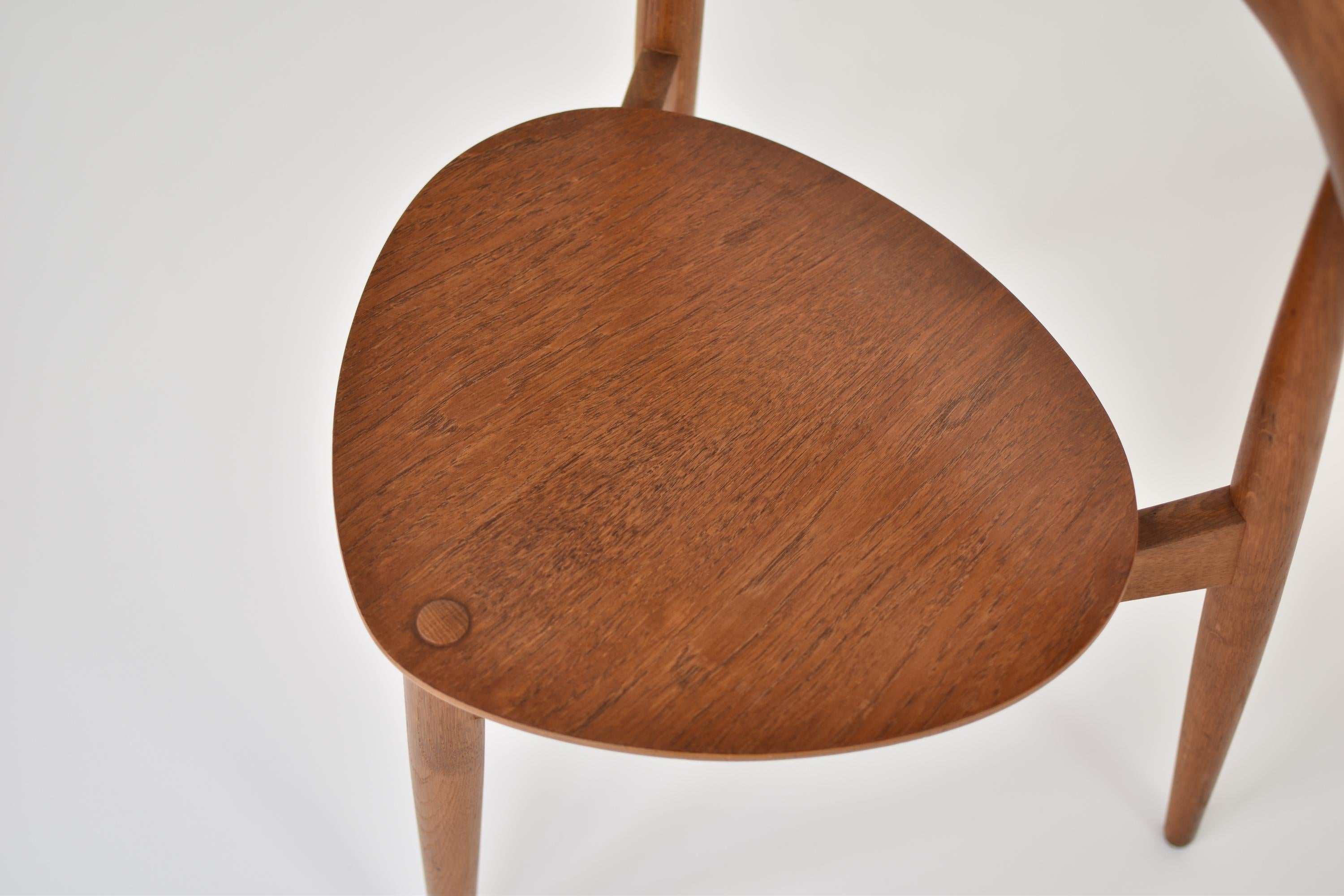 Mid-20th Century Early ‘Heart’ Side Chair by Hans J. Wegner for Fritz Hansen, Denmark, 1952