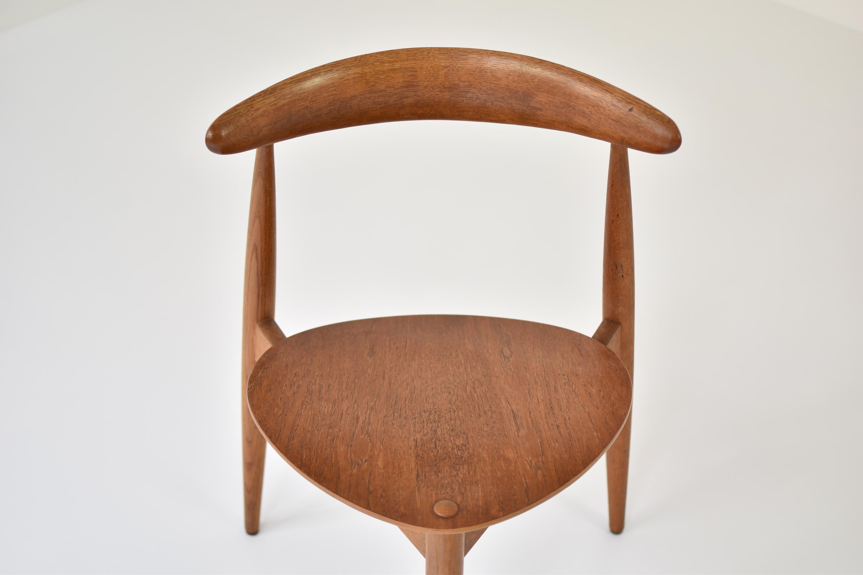 Early ‘Heart’ Side Chair by Hans J. Wegner for Fritz Hansen, Denmark, 1952 1