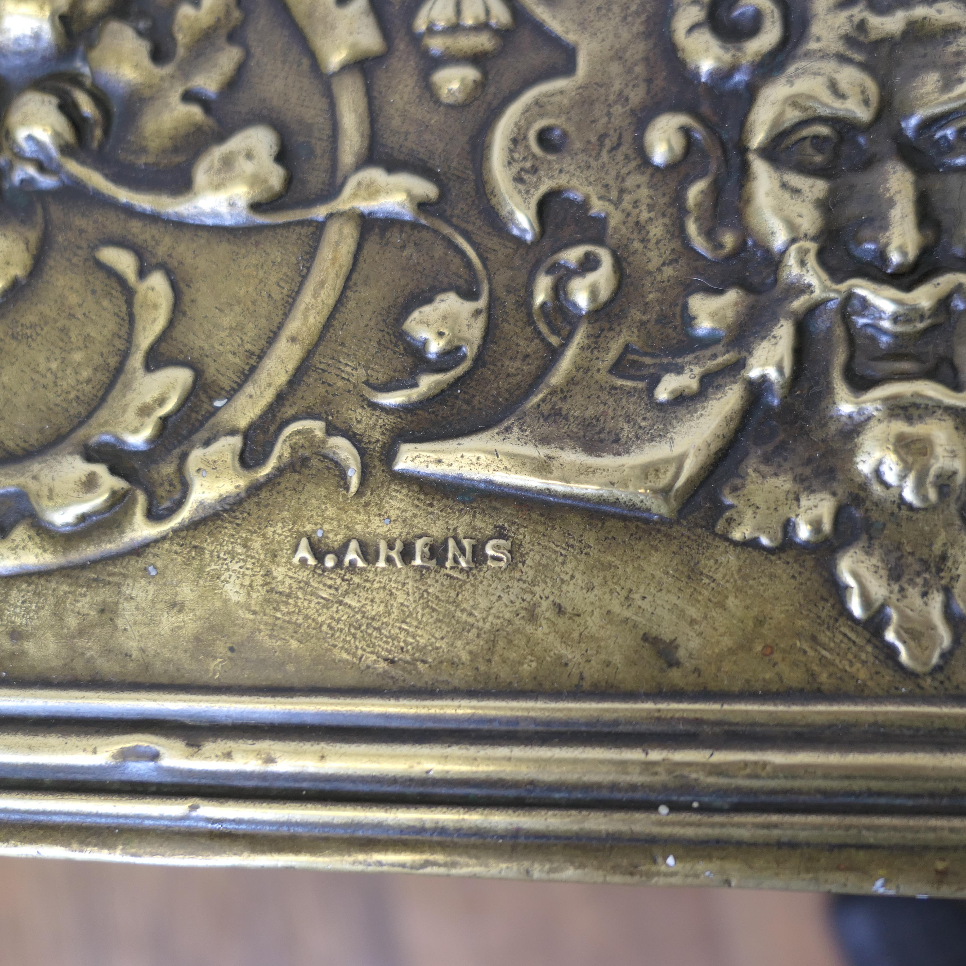 Early Heavily Embossed Brass Box  This is a large and heavy chest For Sale 2