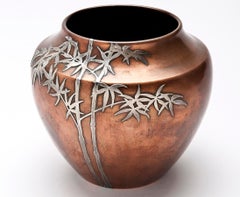 Early Heinz Bronze Jardinière / Sterling Silver Overlay
