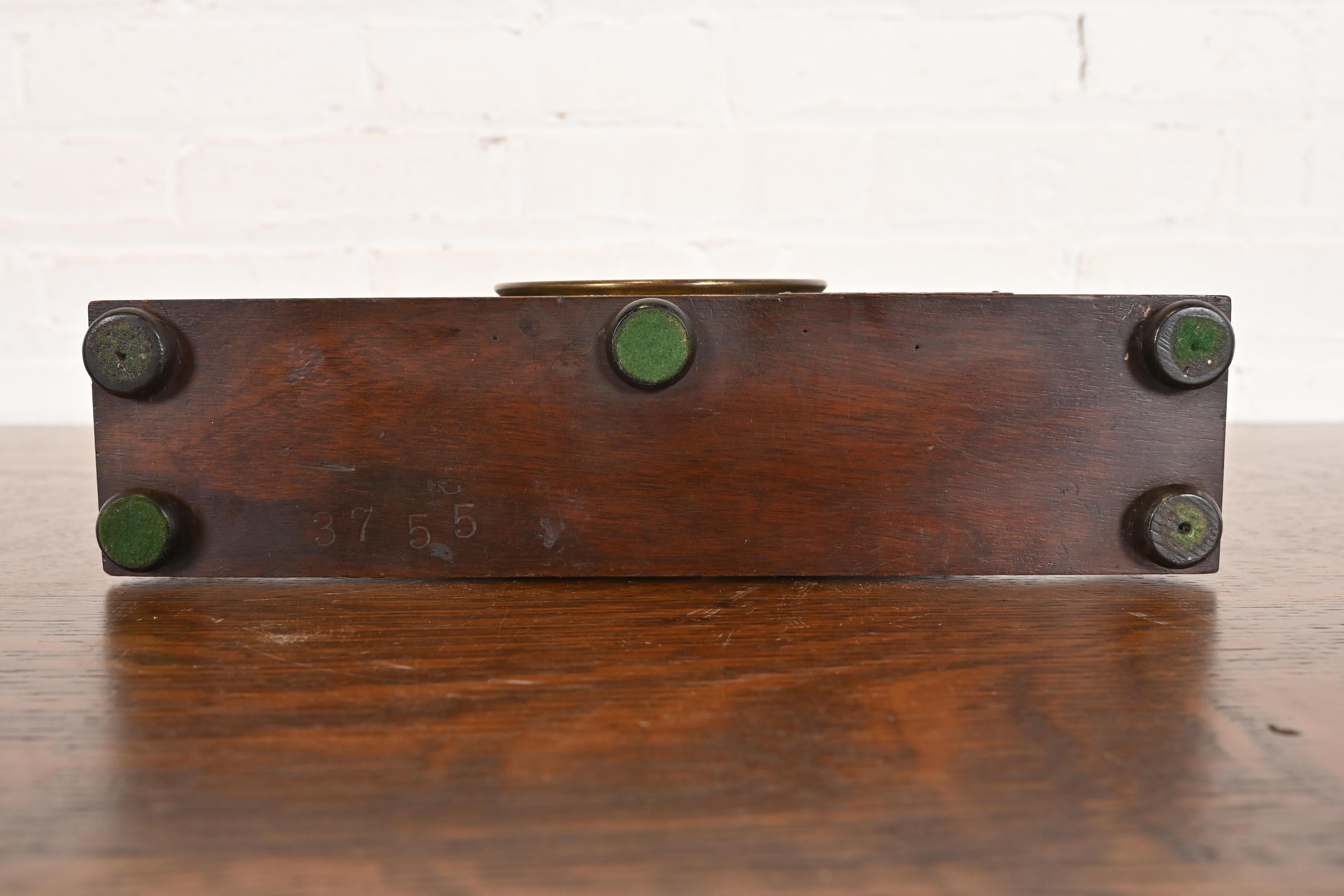 Early Herman Miller Art Deco Mahogany Mantel Clock, Circa 1930s For Sale 4
