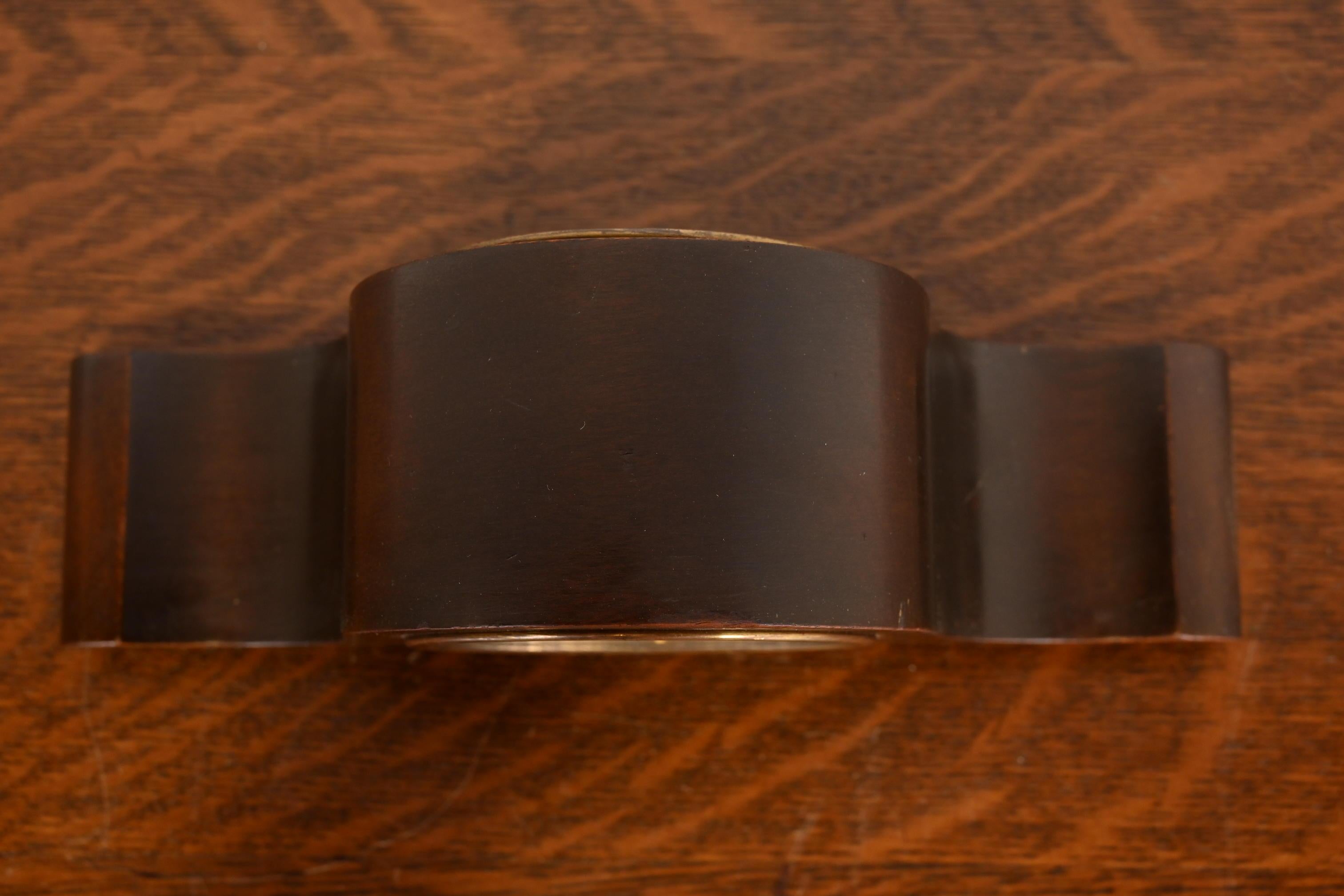 Early Herman Miller Art Deco Mahogany Mantel Clock, Circa 1930s For Sale 1