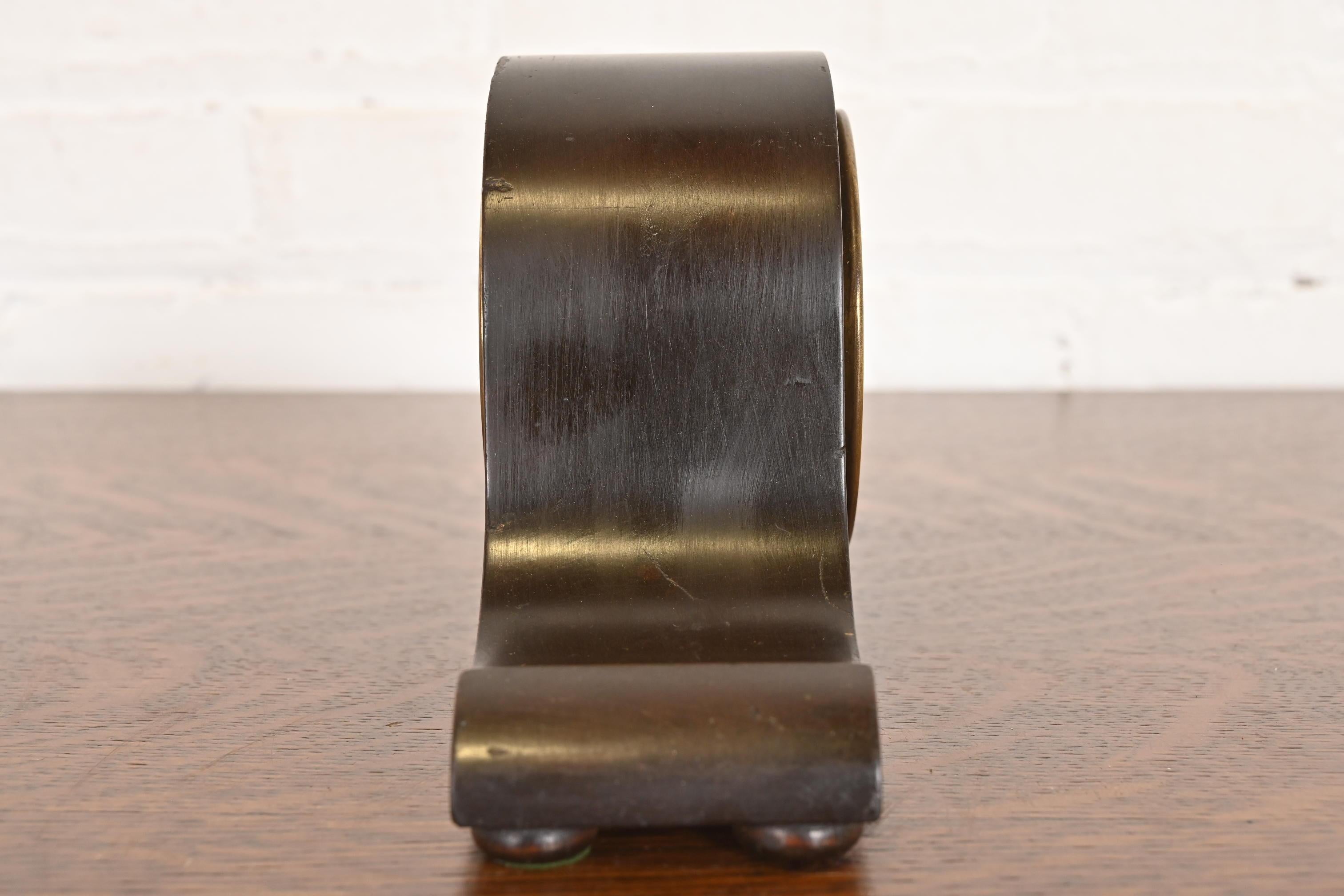 Early Herman Miller Art Deco Mahogany Mantel Clock, Circa 1930s For Sale 2