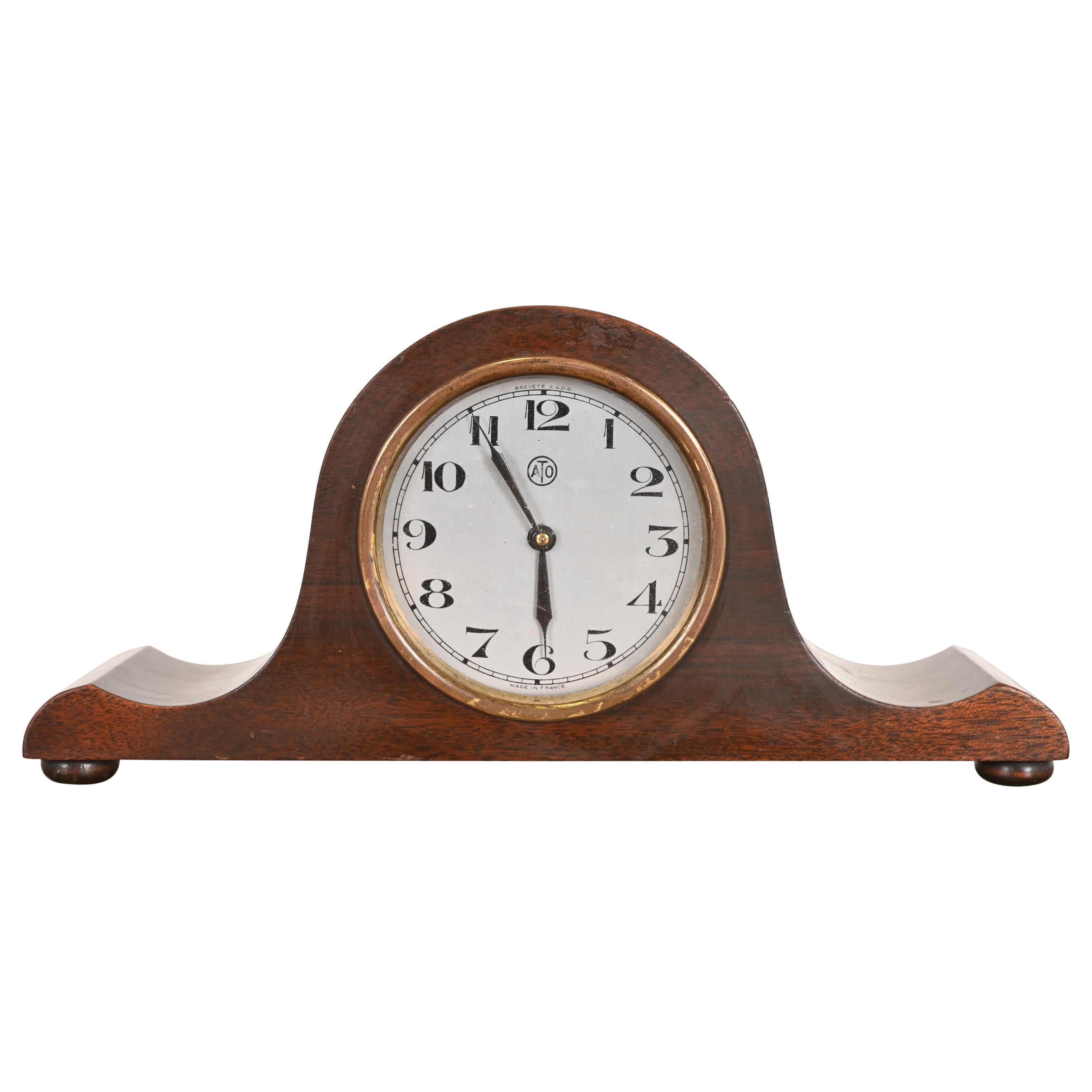 Early Herman Miller Art Deco Mahogany Mantel Clock, Circa 1930s For Sale