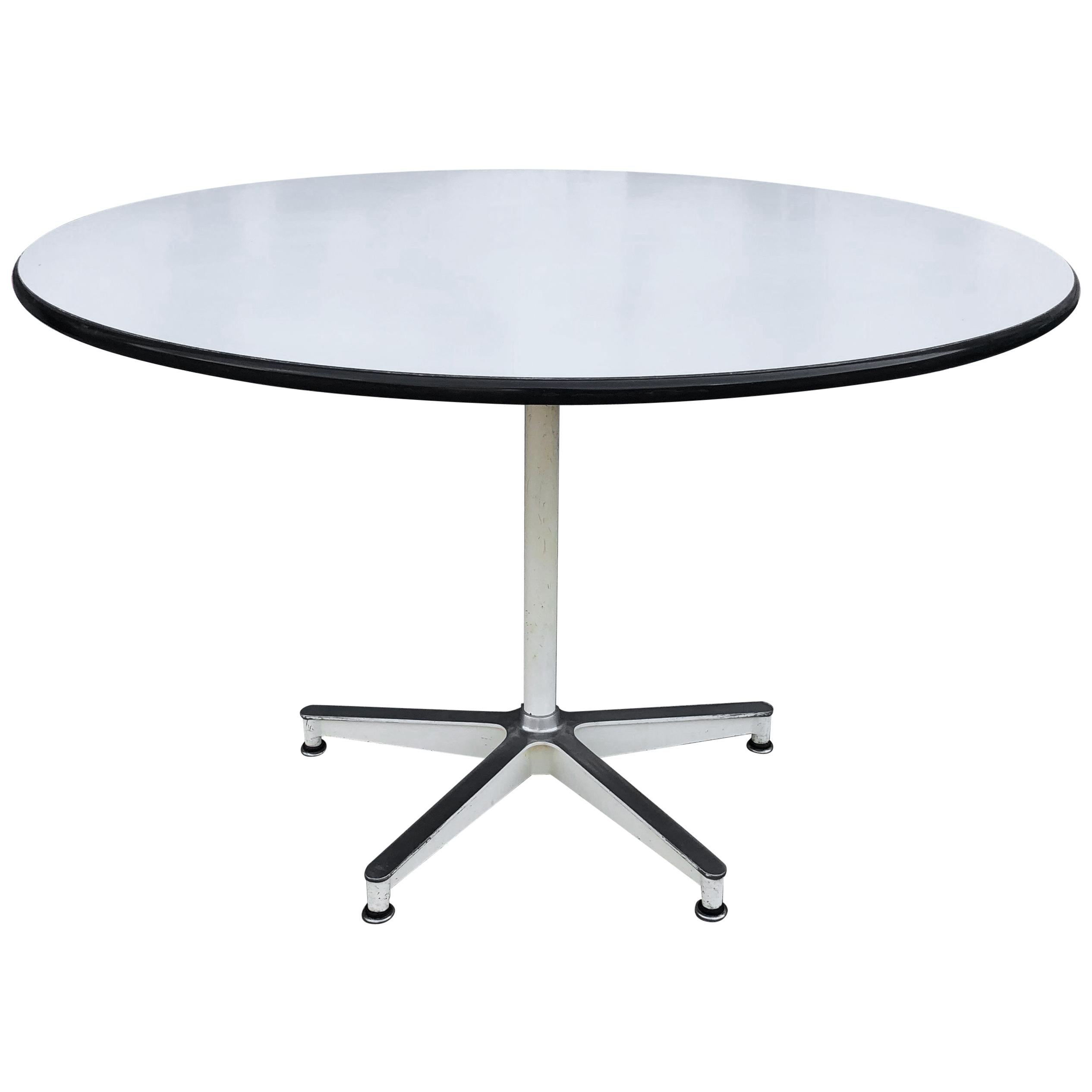 Early Herman Miller Eames 650 Dining Table with Rare White Base