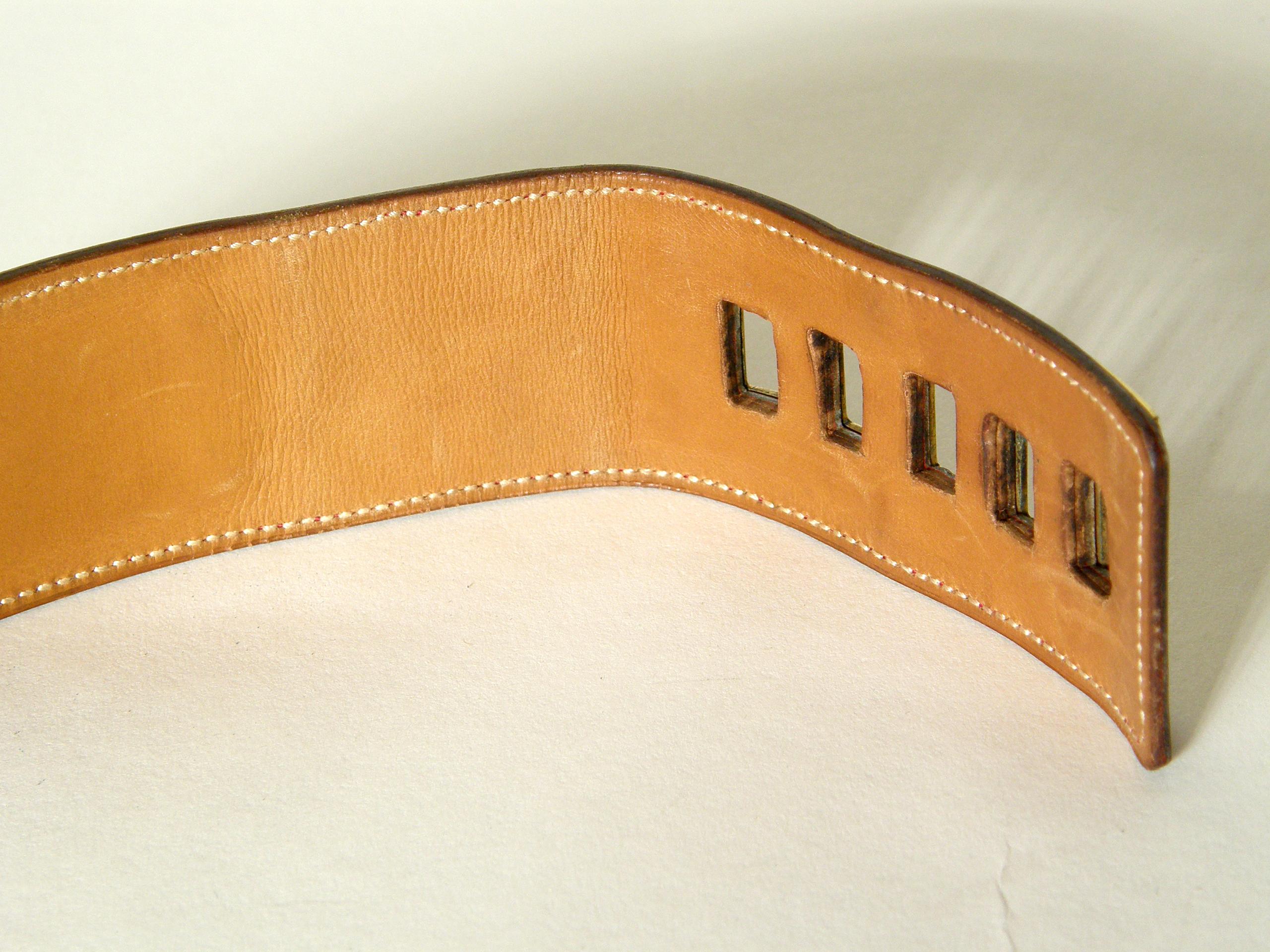 Early Hermès Collier de Chien Belt Adjustable Red Leather CDC with Gold Hardware 3