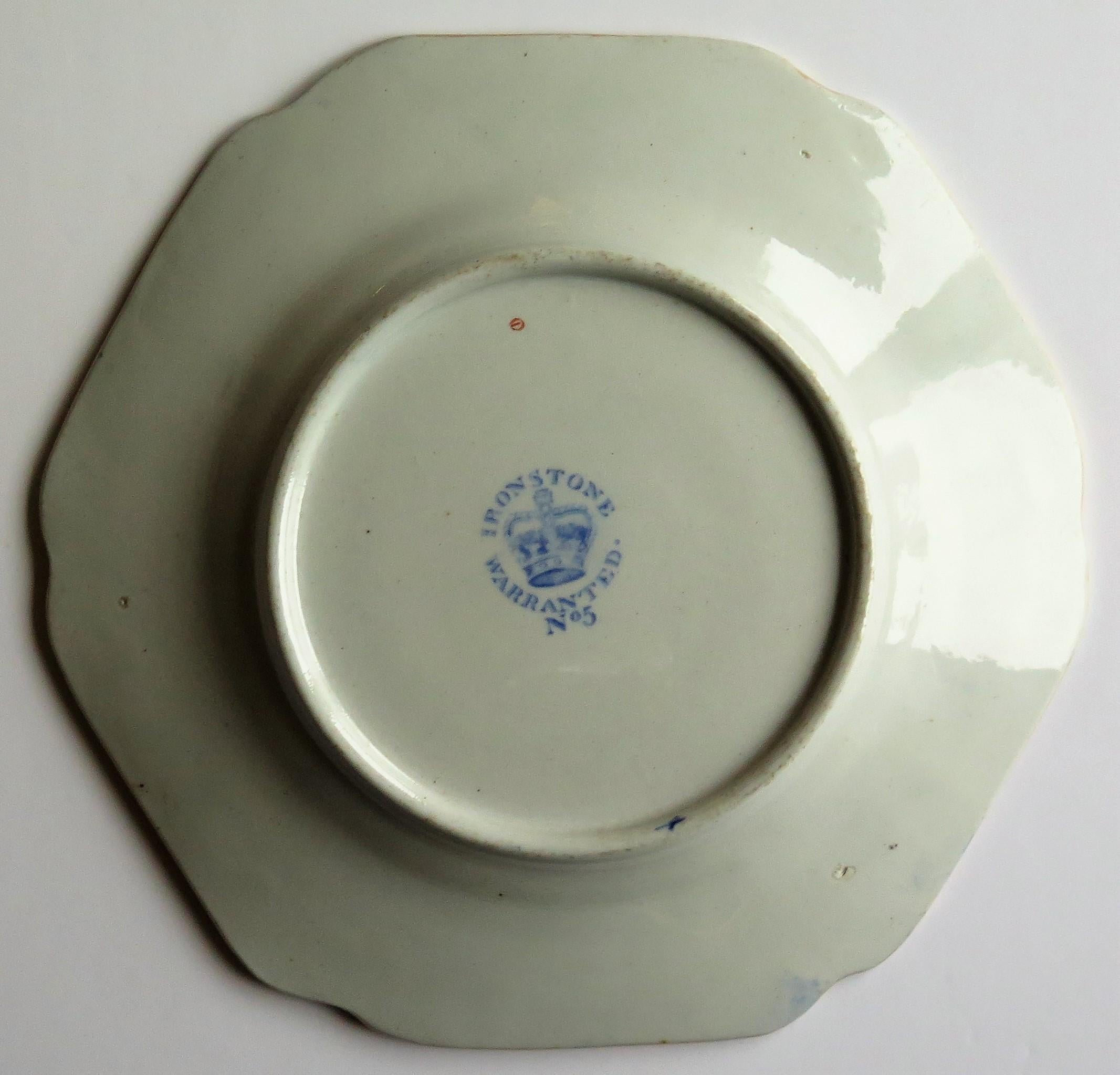 Early Hicks and Meigh Ironstone Plate or Dish in Water Lily Pattern No.5 5