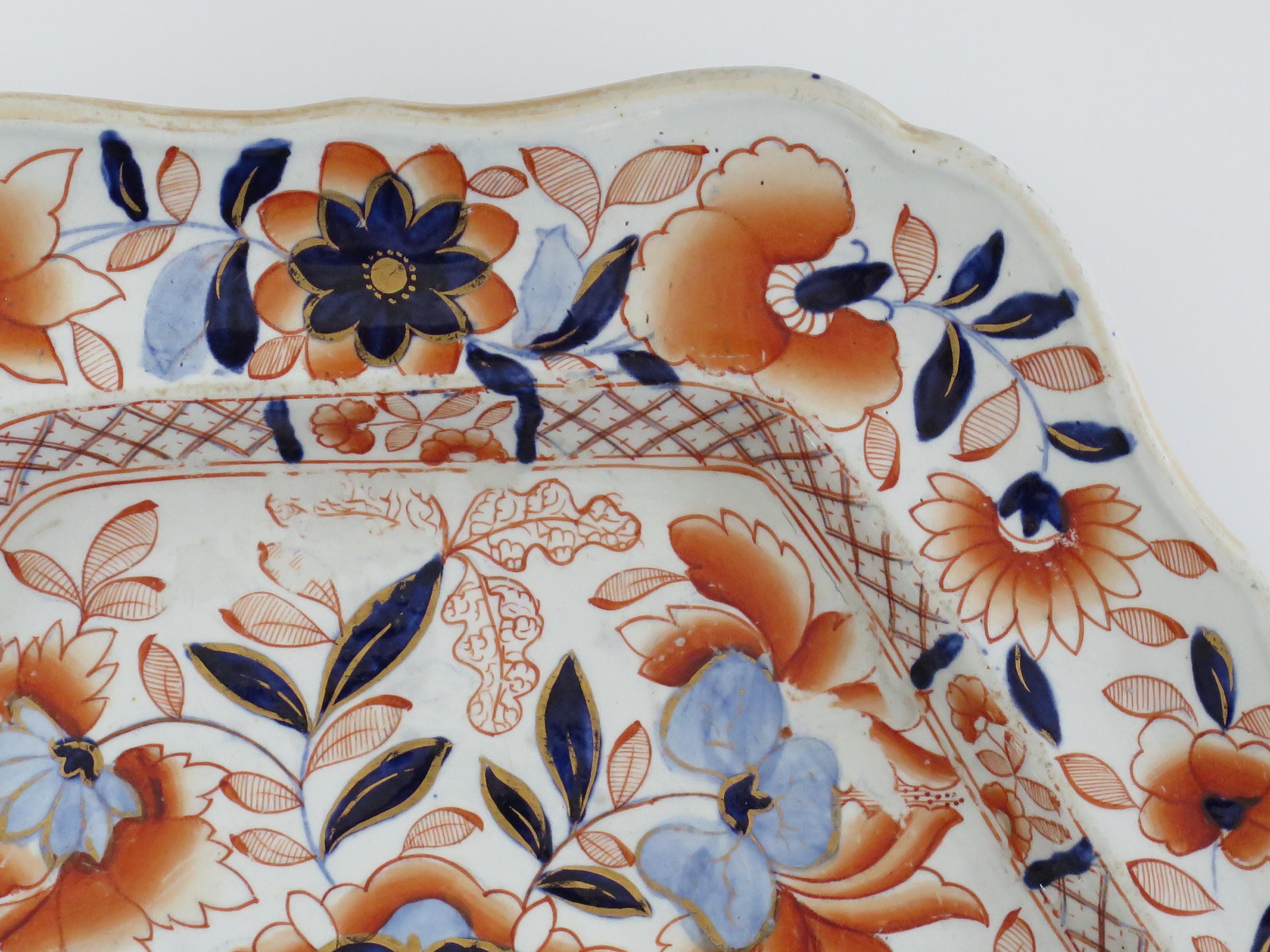 Early Hicks and Meigh Ironstone Platter in Japan Pattern No.13, Circa 1817 In Good Condition In Lincoln, Lincolnshire