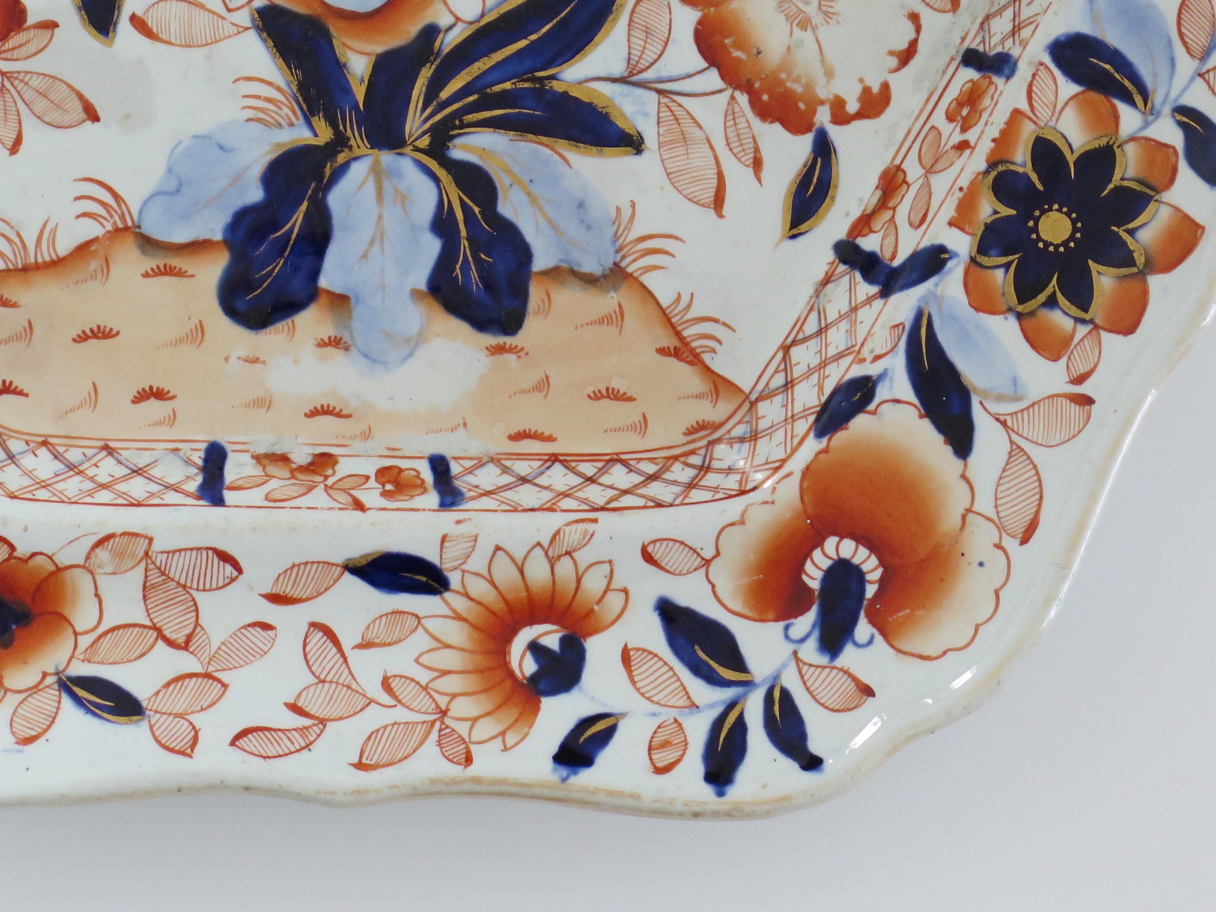 Early Hicks and Meigh Ironstone Platter in Japan Pattern No.13, Circa 1817 1